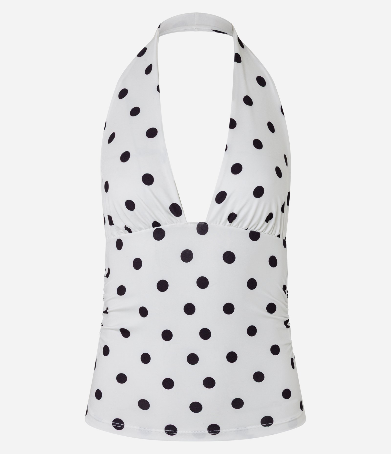 Blusa Frente Única em Jersey com Estampa Poá Branco 6