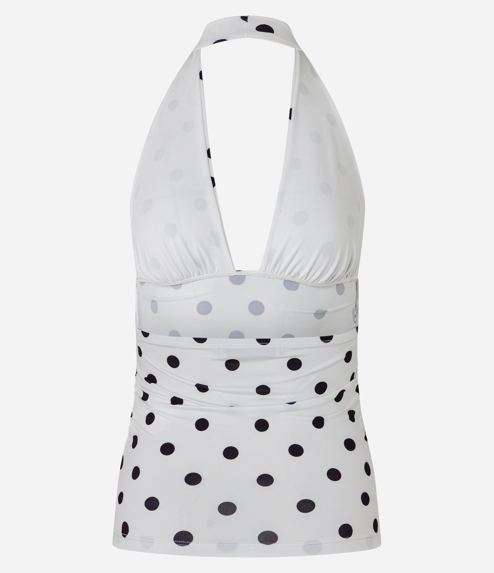 Blusa Frente Única em Jersey com Estampa Poá Branco 7