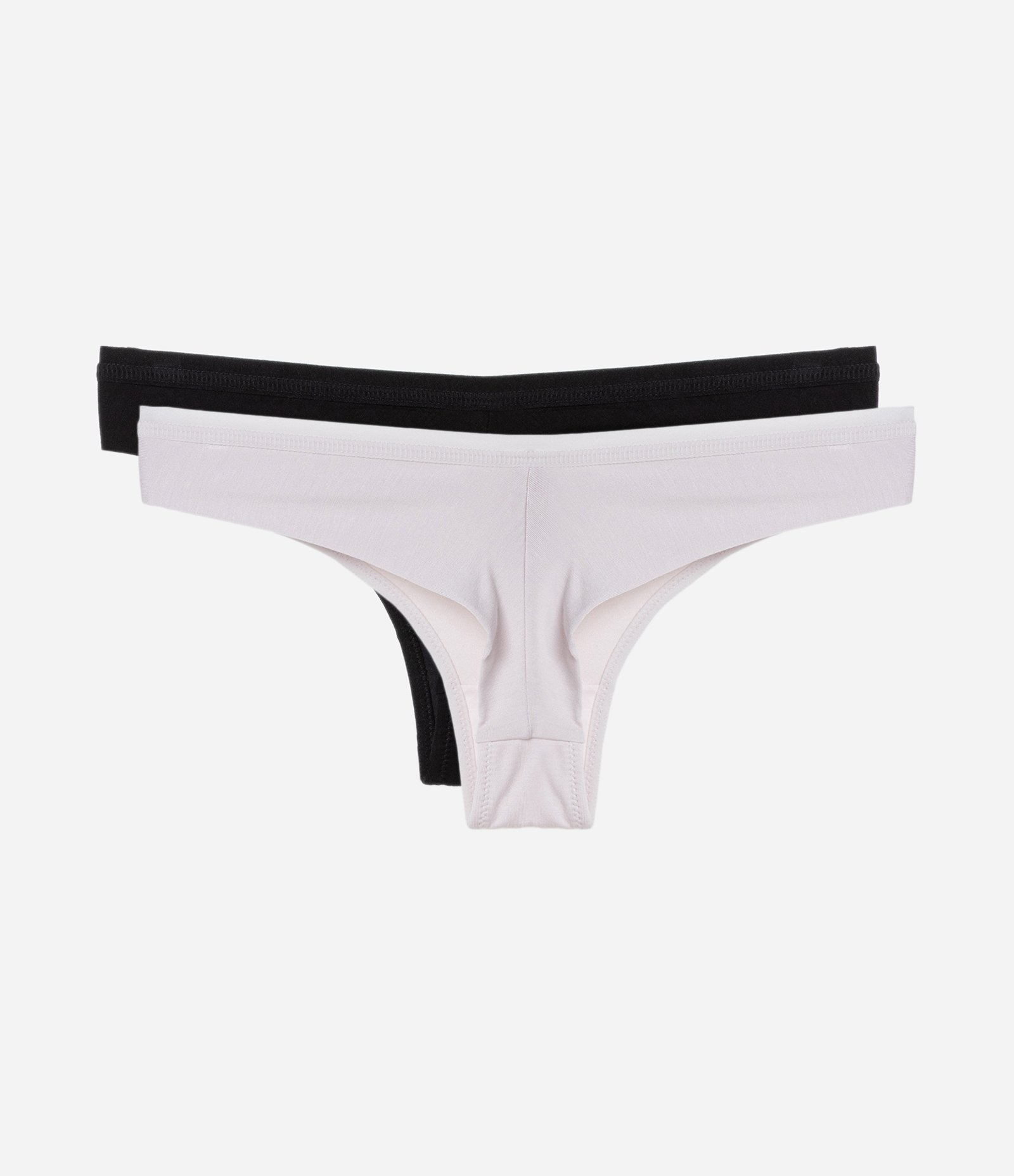 Kit 02 Calcinhas Biquíni Fio Duplo em Viscose Lilás/Preto 2