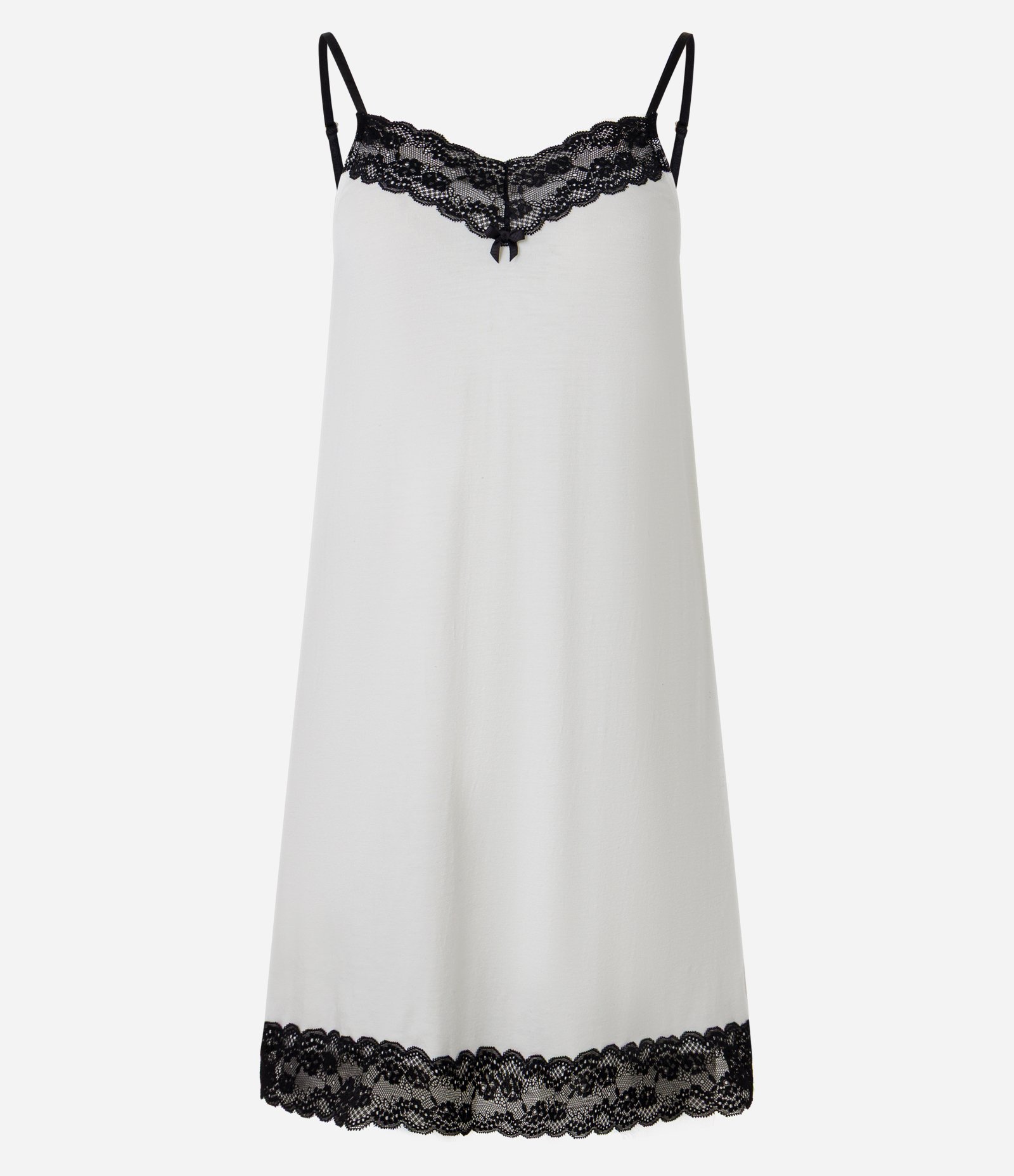 Camisola Curta em Viscolycra com Alcinhas e Renda Contrastante Branco 4