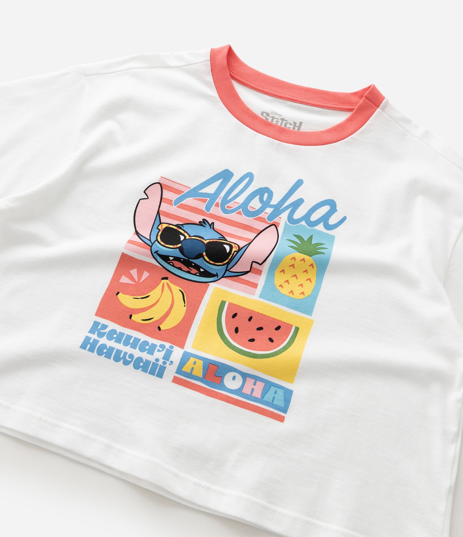 Pijama Curto Infantil com Estampa Listrada e Stitch - Tam 5 a 14 anos Multicores 9