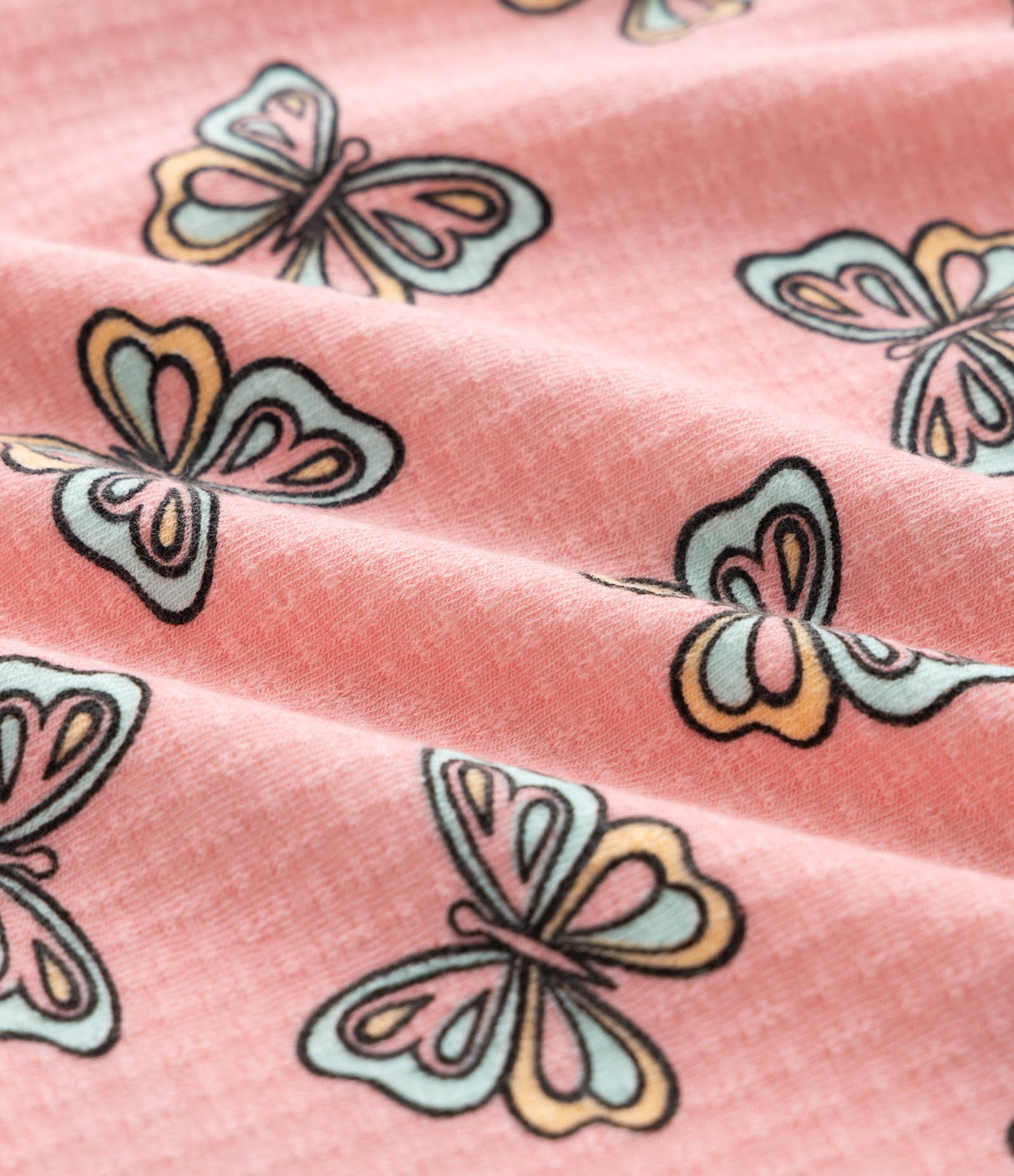 Pijama Infantil Curto em Ribana com Estampa Borboleta - Tam 5 a 14 Anos Rosa 7