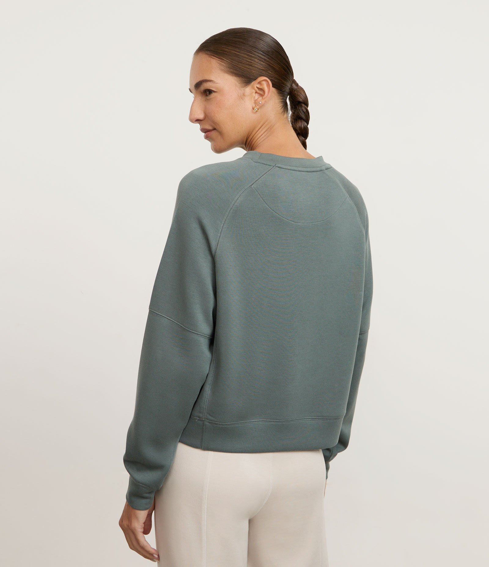 Blusão Regular em Modal com Trançadeira Verde 2