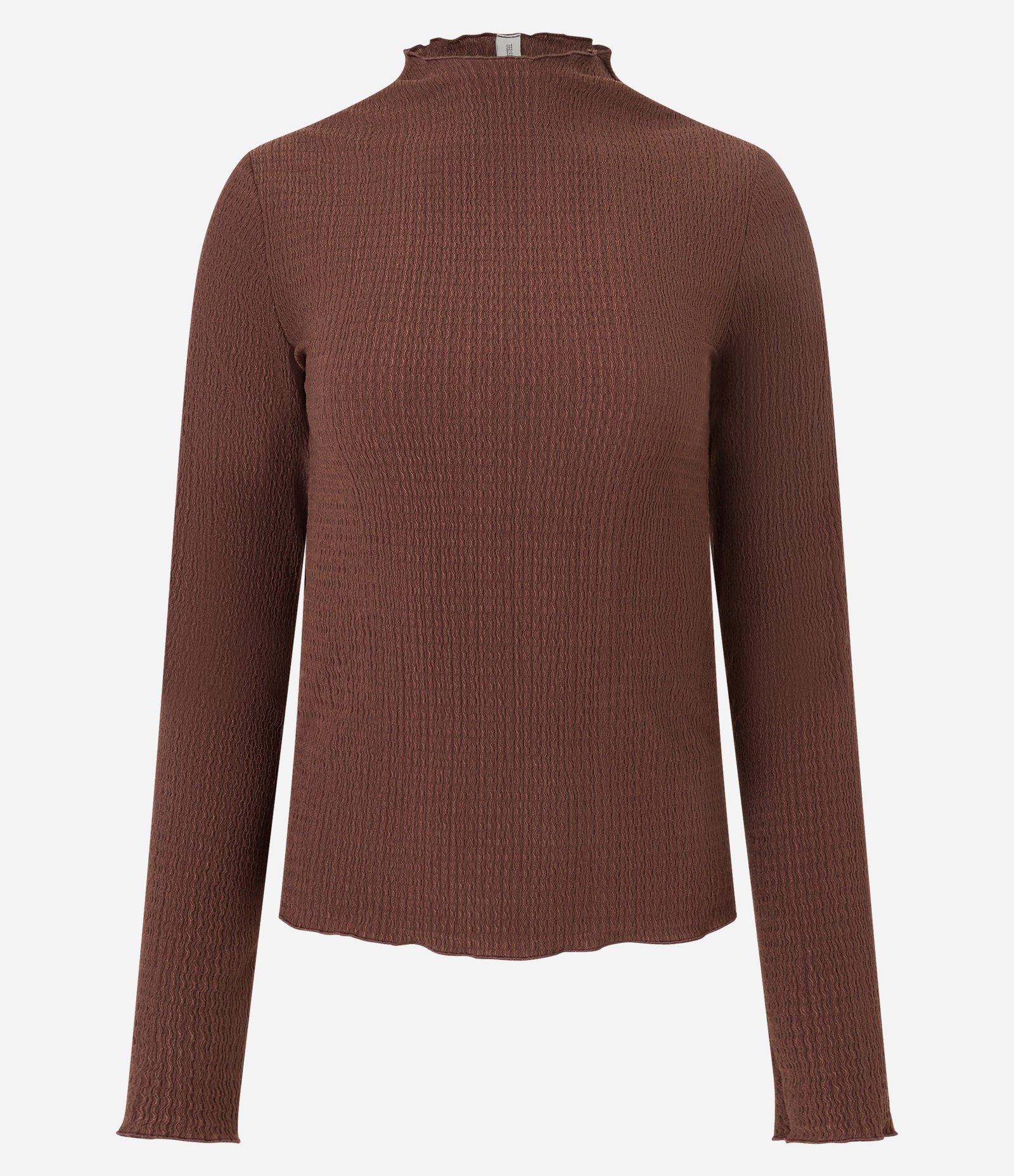 Blusa Texturizada com Golinha Alta Marrom 1