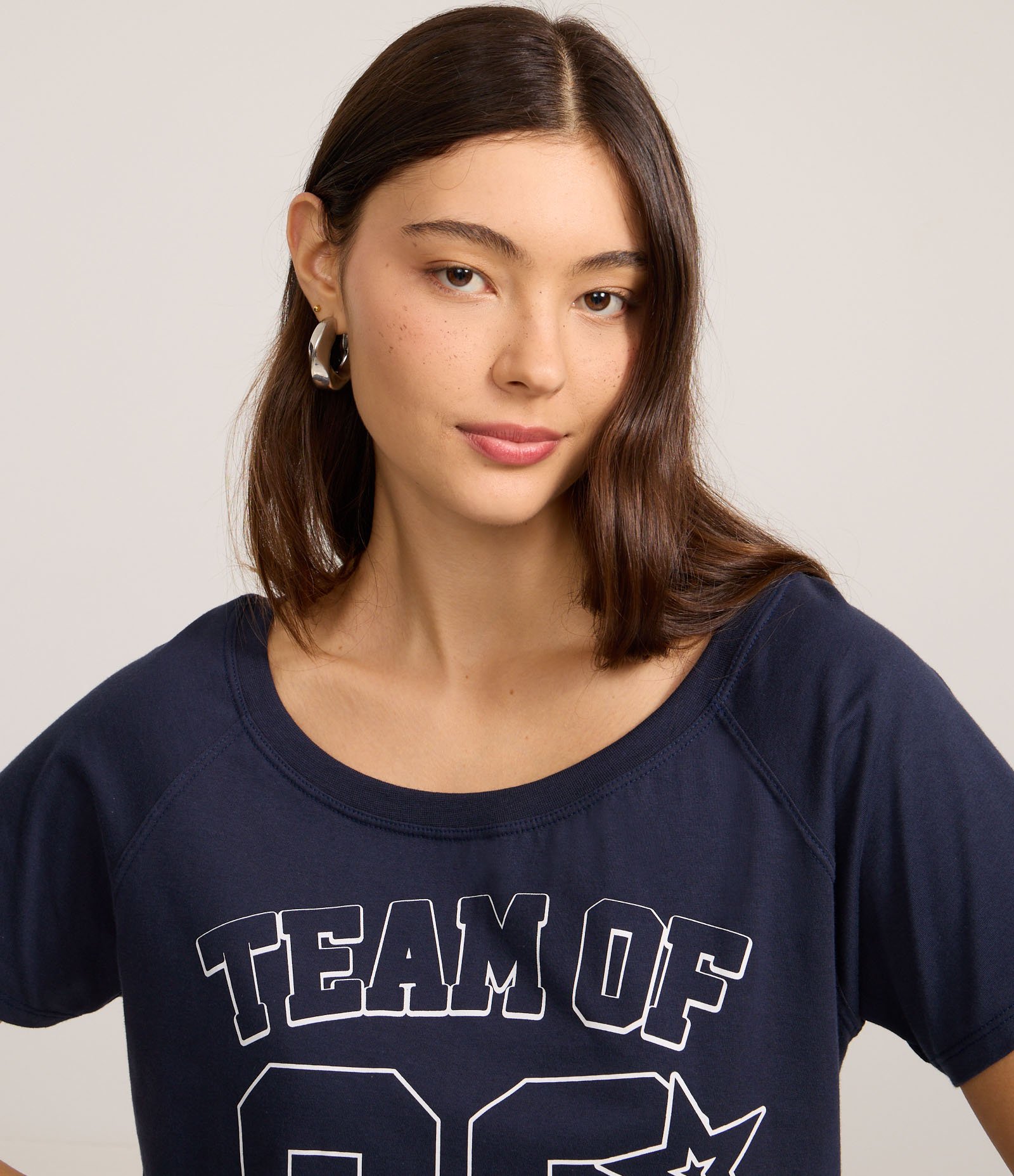Blusa em algodão com Estampa lettering Números Azul 3