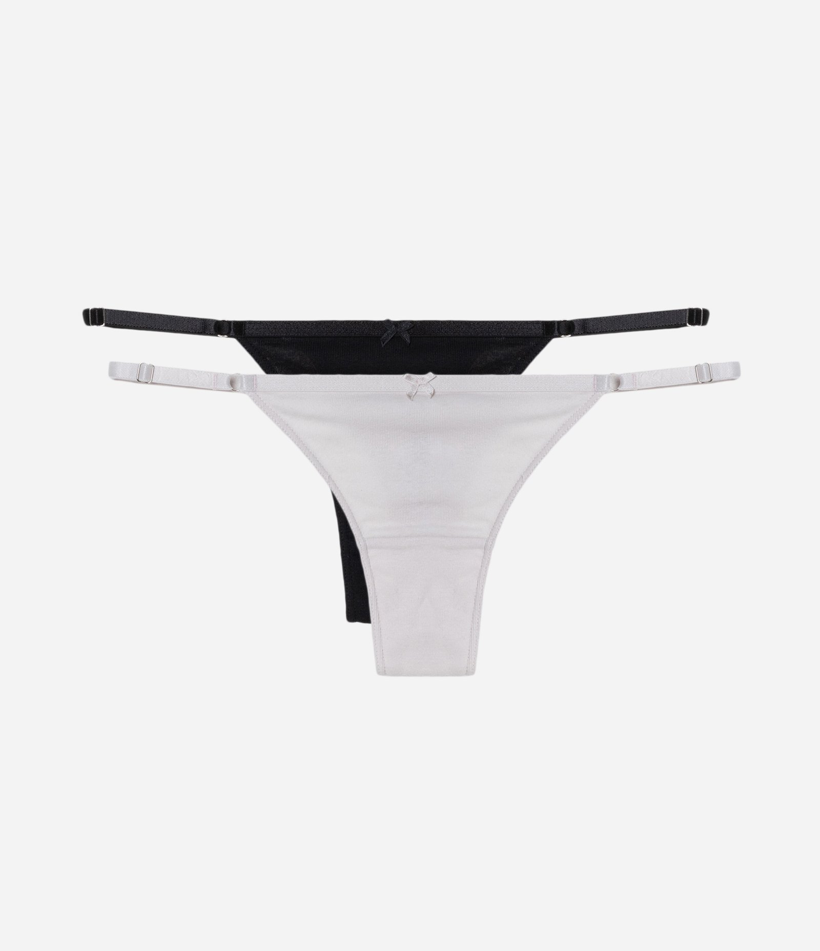 Kit 02 Calcinhas String Fio Duplo em Algodão Preto/Lilás 1