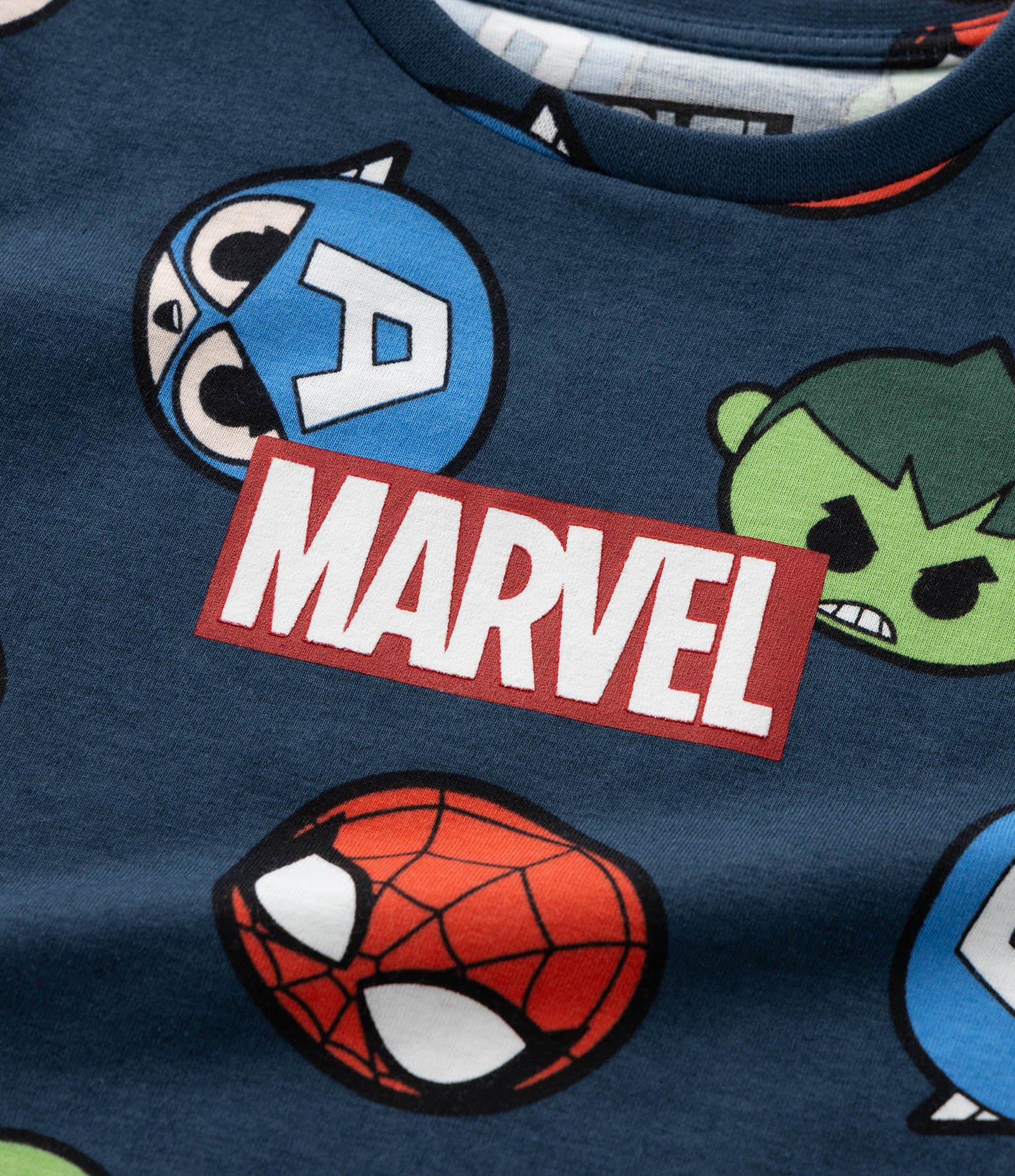 Pijama Curto Infantil Mini Heróis Marvel - Tam 2 a 6 Anos Multicores 10