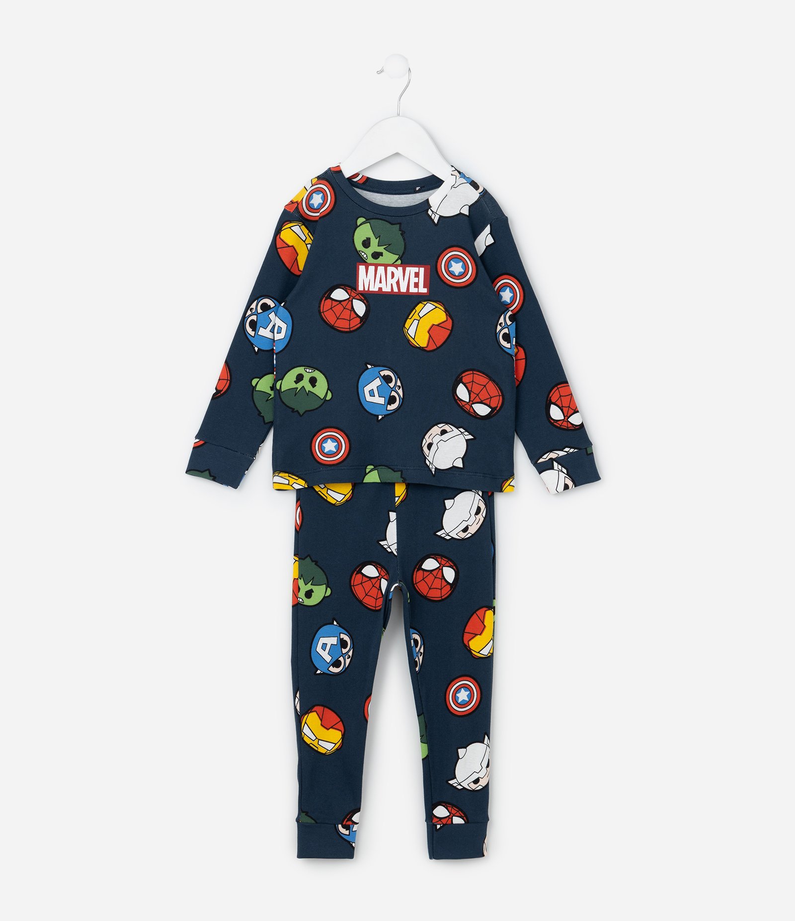 Pijama Longo Infantil Mini Heróis Marvel - Tam 2 a 6 Anos Multicores 1