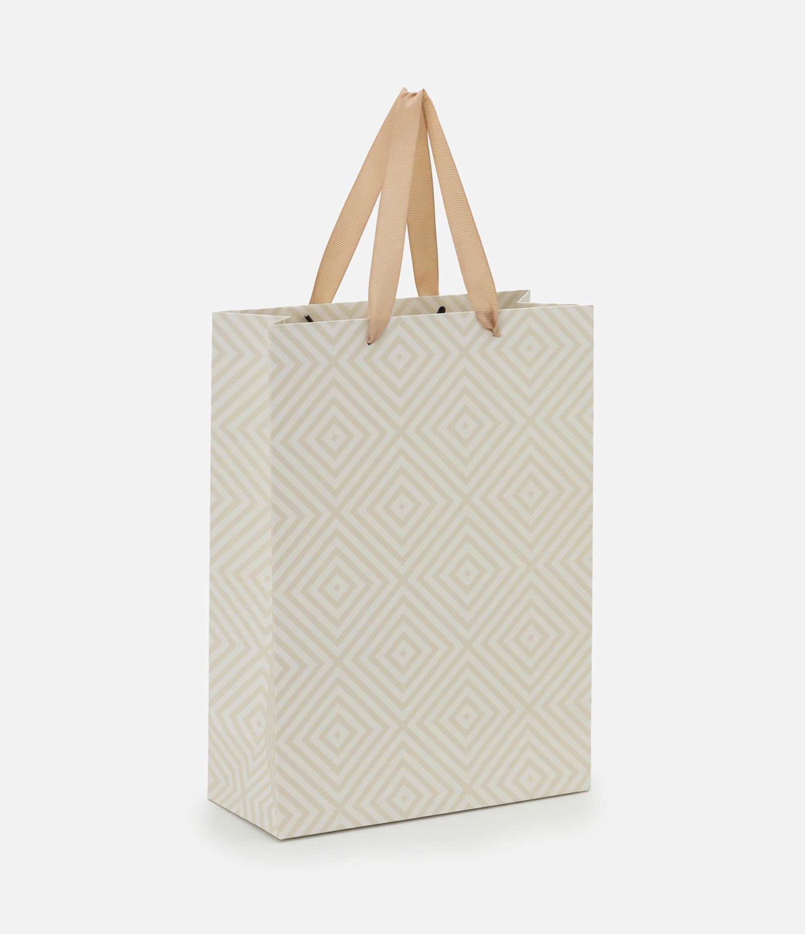 Embalagem de Presente Pequena com Estampa Geométrica Bege 1