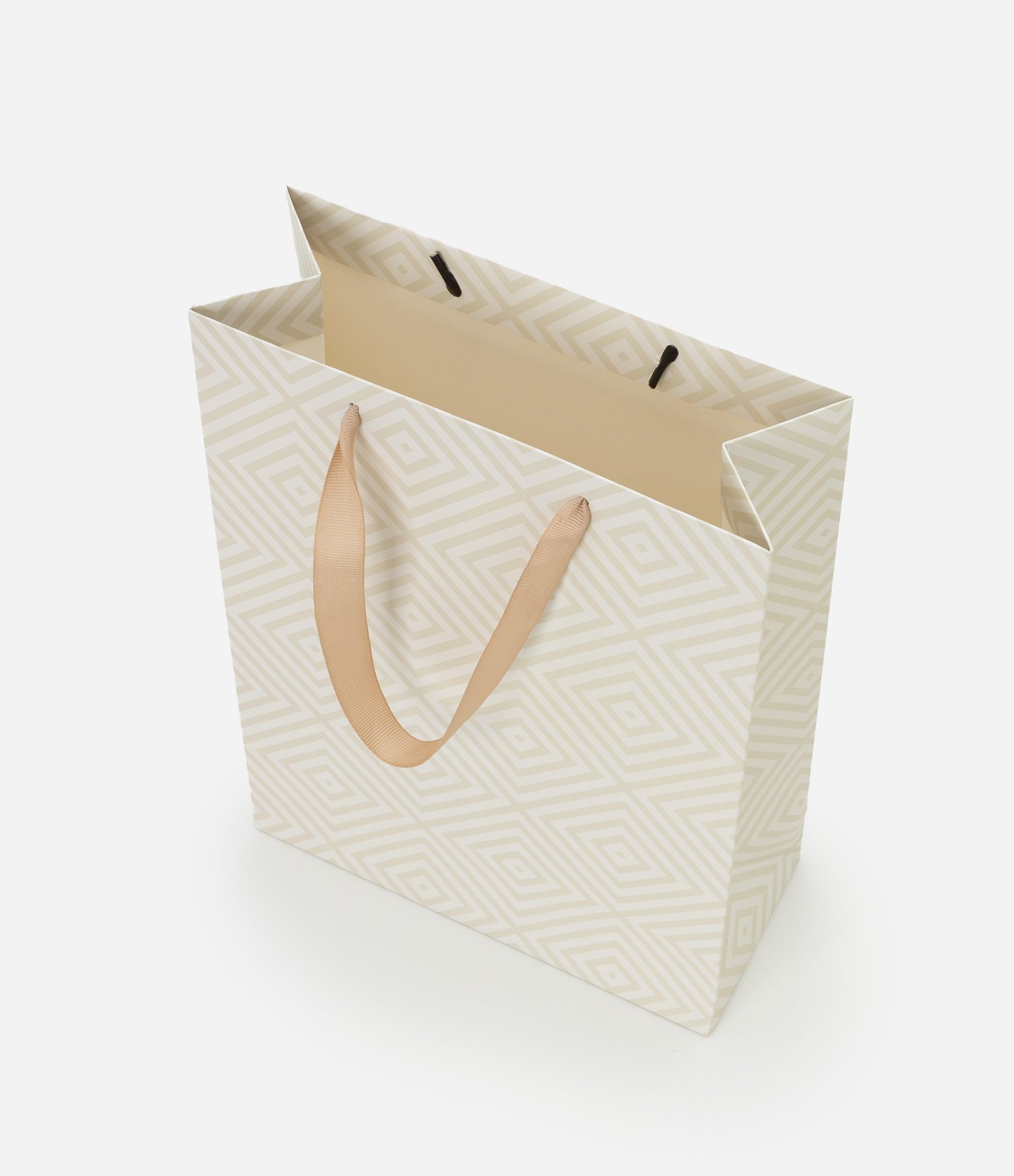 Embalagem de Presente Pequena com Estampa Geométrica Bege 3