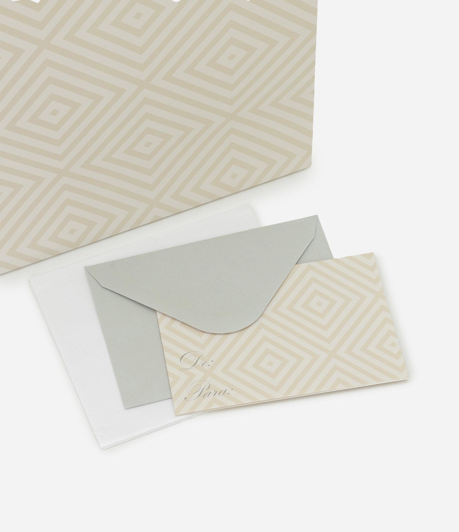 Embalagem de Presente Pequena com Estampa Geométrica Bege 4