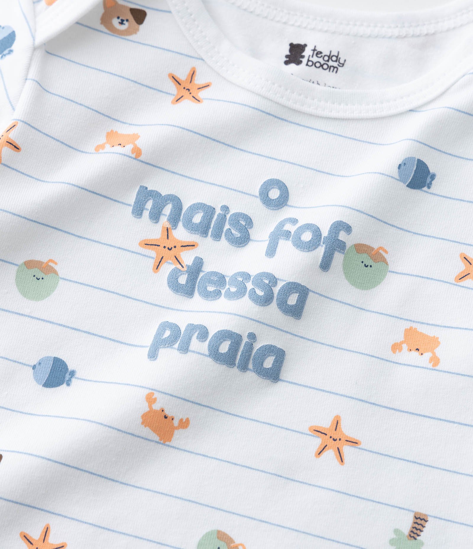 Body Infantil com Lettering Mais Fofo Dessa Praia - Tam 0 a 18 Meses Branco 6