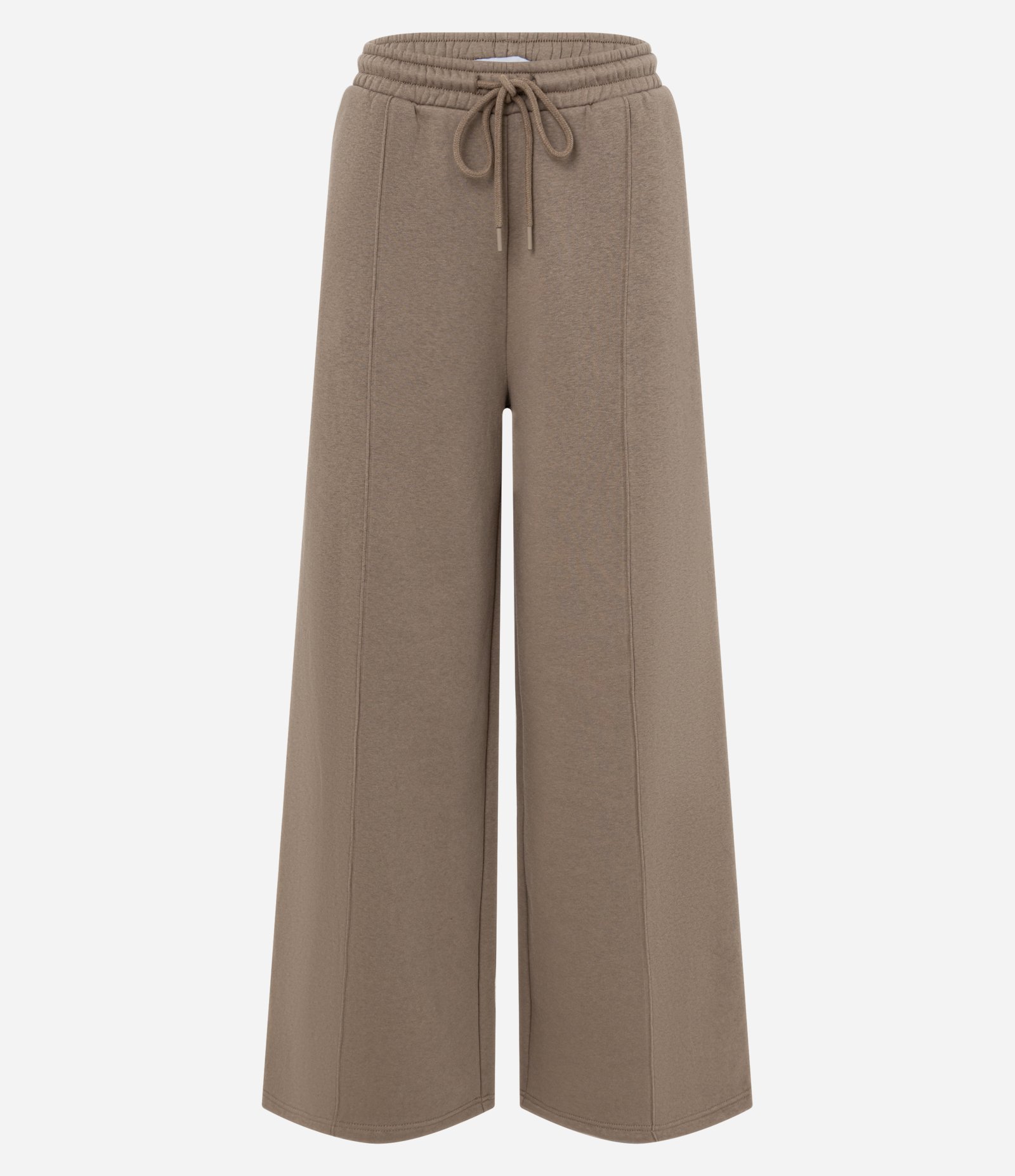 Calça Wide em Moletom com Felpa Liso Verde 1