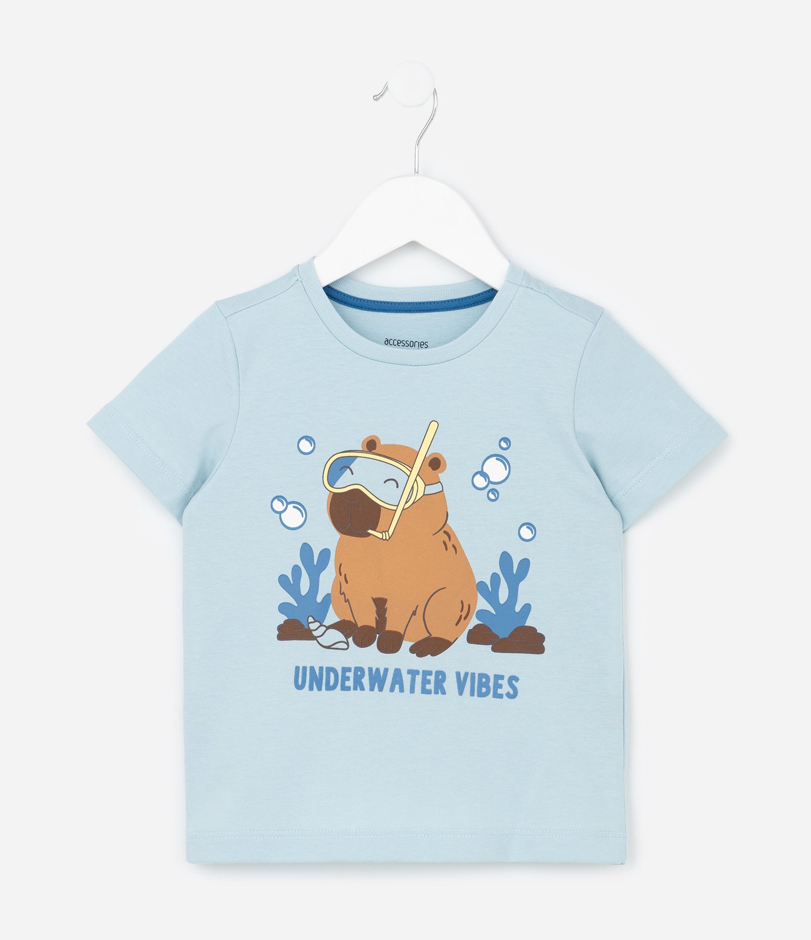 Pijama Curto Infantil Estampado de Capivara - Tam 2 a 6 Anos Azul 2