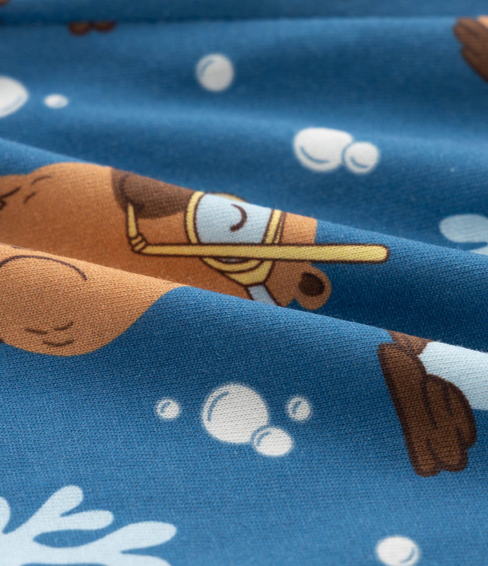 Pijama Curto Infantil Estampado de Capivara - Tam 2 a 6 Anos Azul 6