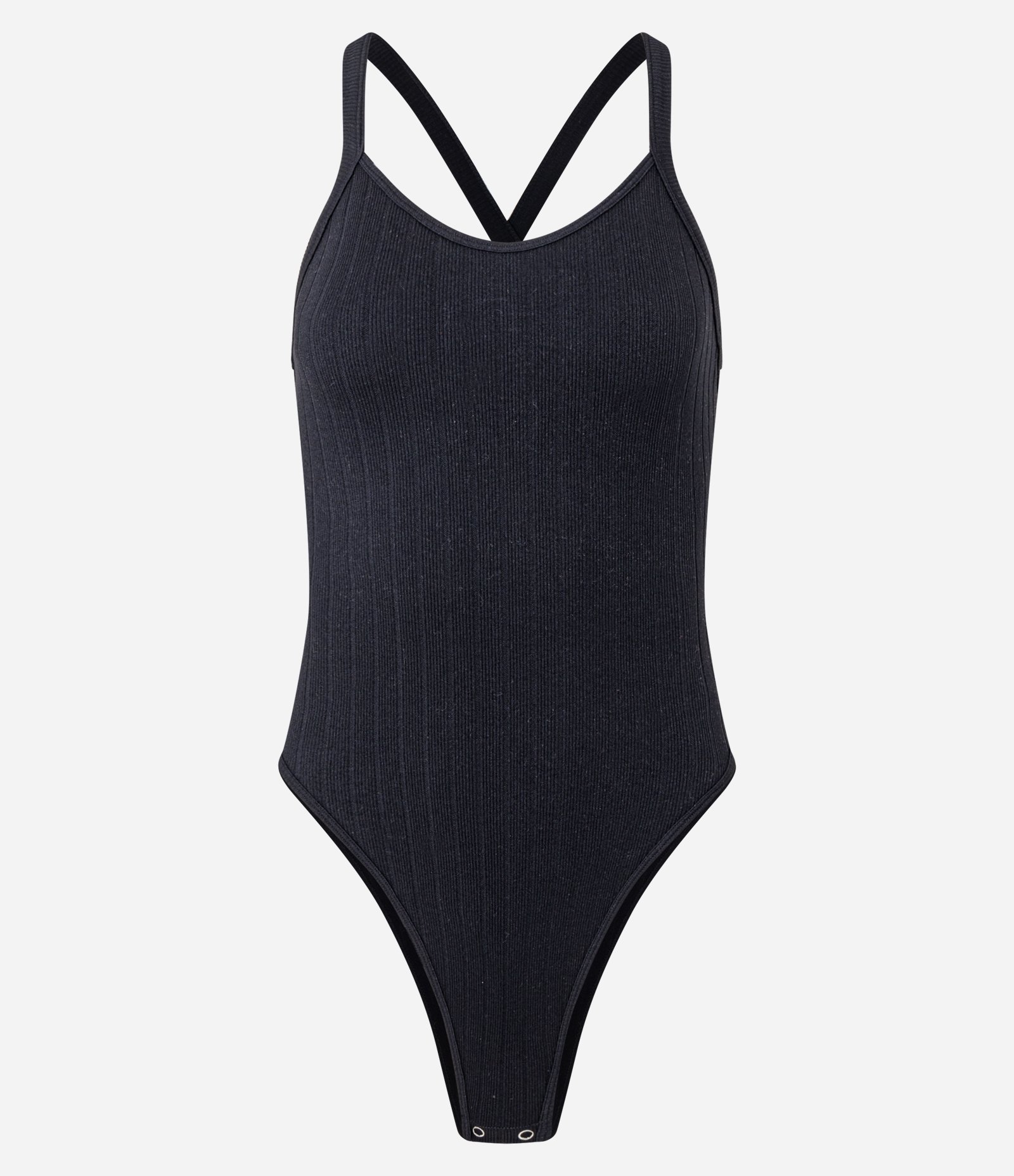 Body Seamless em Poliamida com Alça Trançada Preto 1