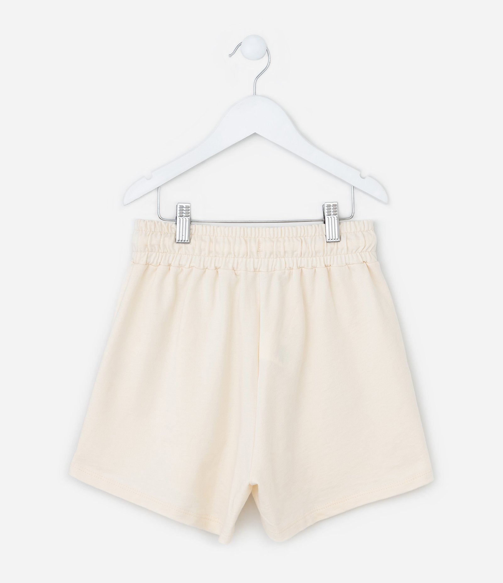 Short Infantil com Estampa de Corações - Tam 5 a 14 Anos Bege 2