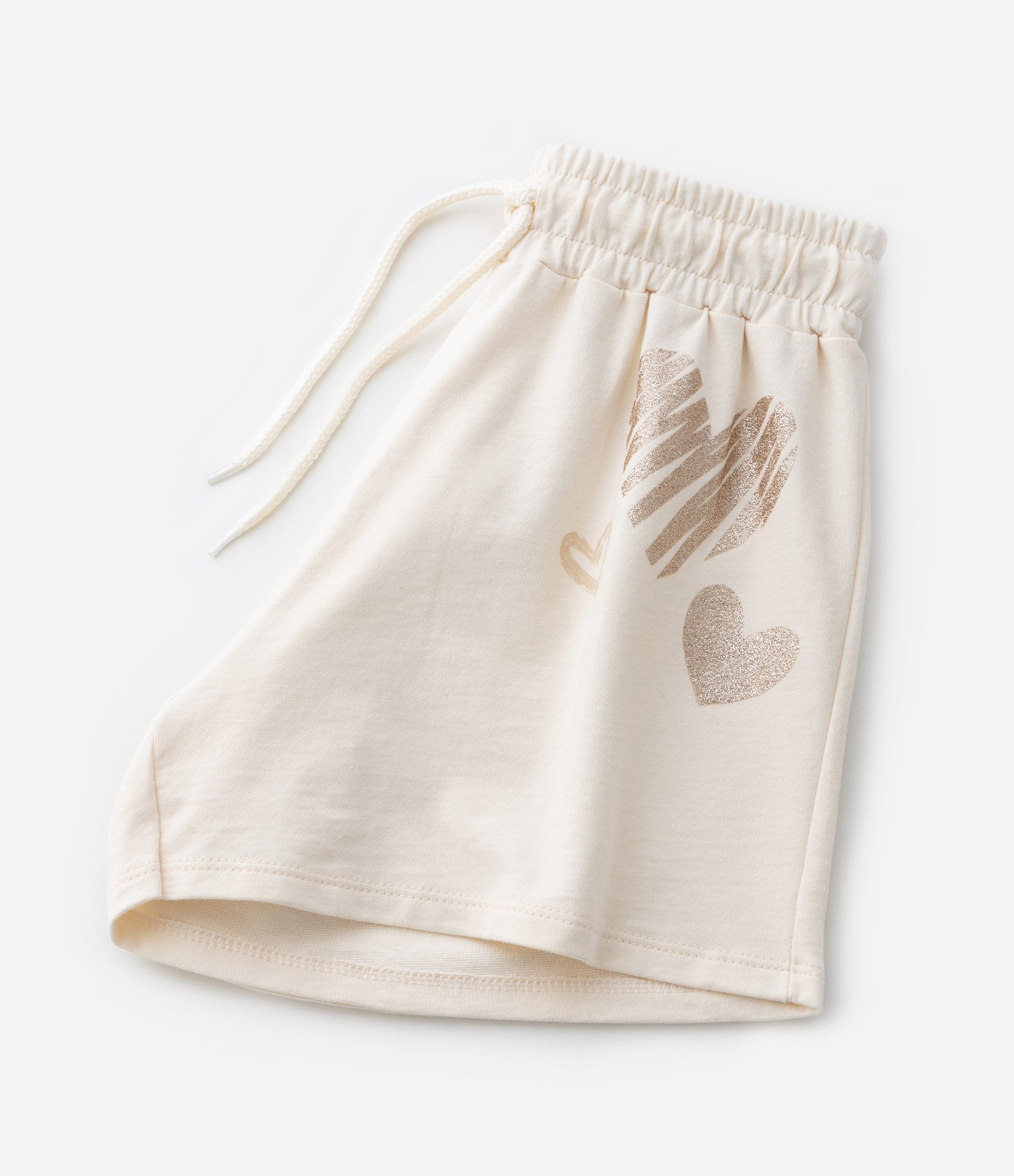 Short Infantil com Estampa de Corações - Tam 5 a 14 Anos Bege 5