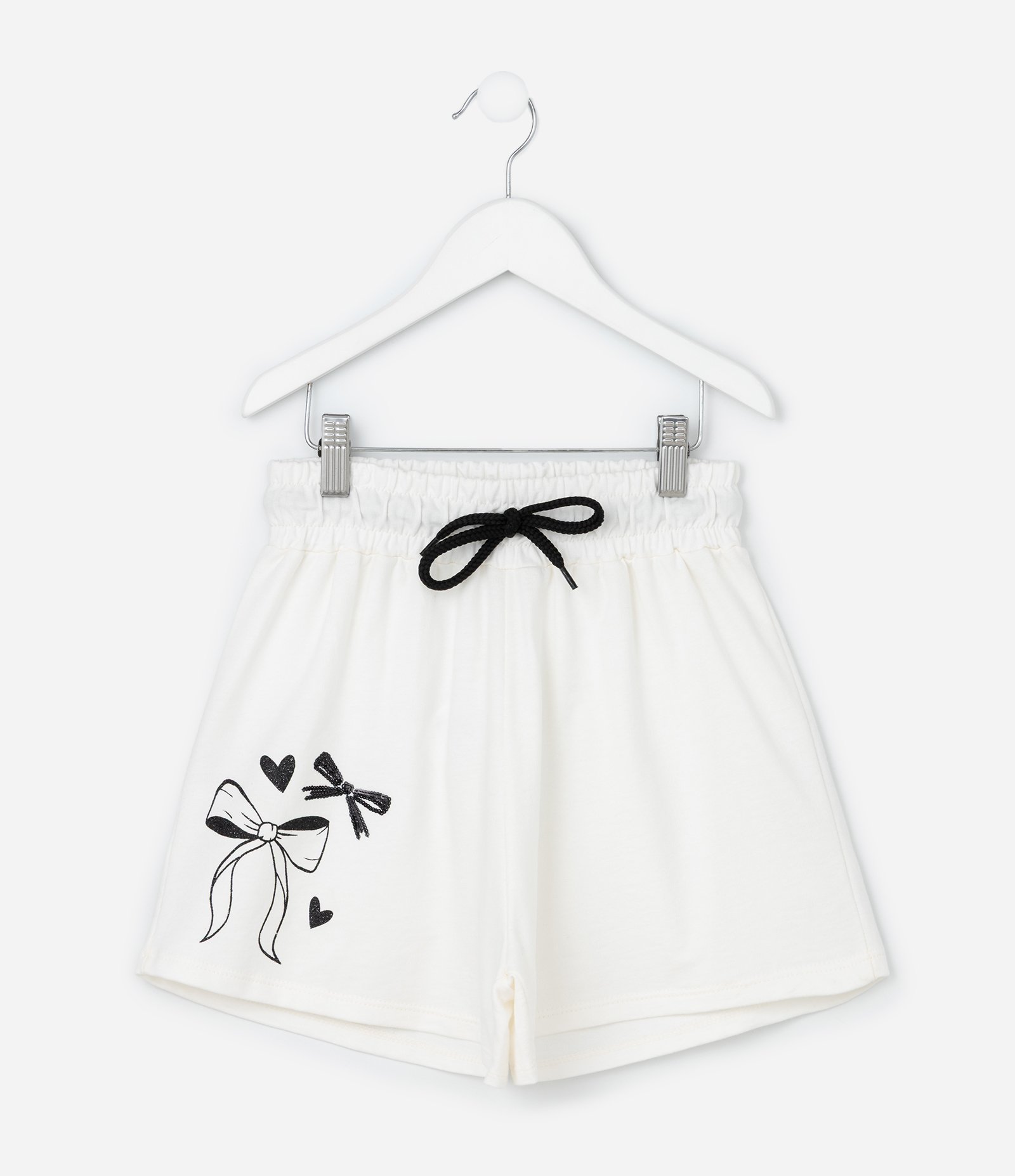Short Infantil em Algodão com Laços - Tam 5 a 14 Anos Branco 1