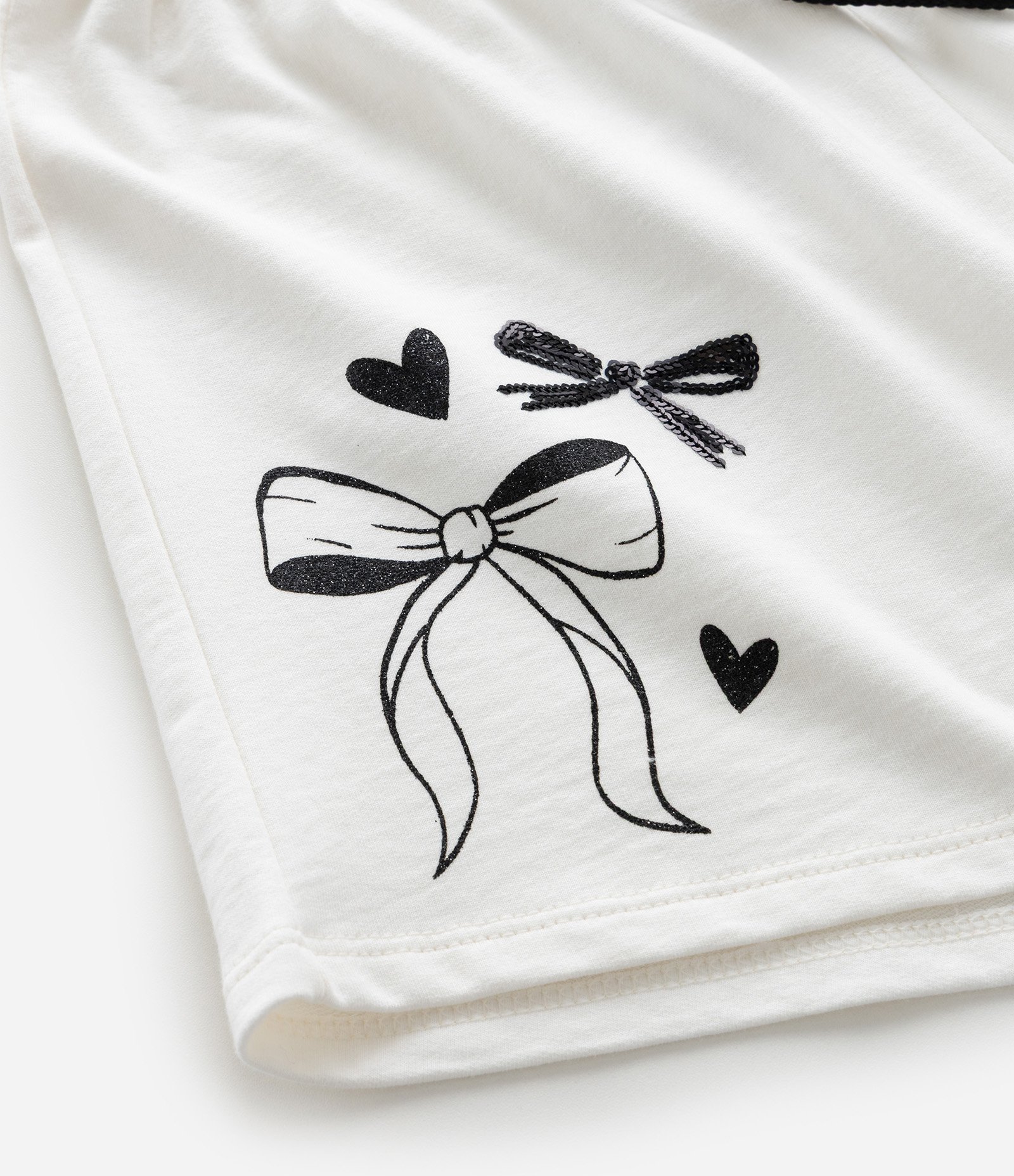 Short Infantil em Algodão com Laços - Tam 5 a 14 Anos Branco 6