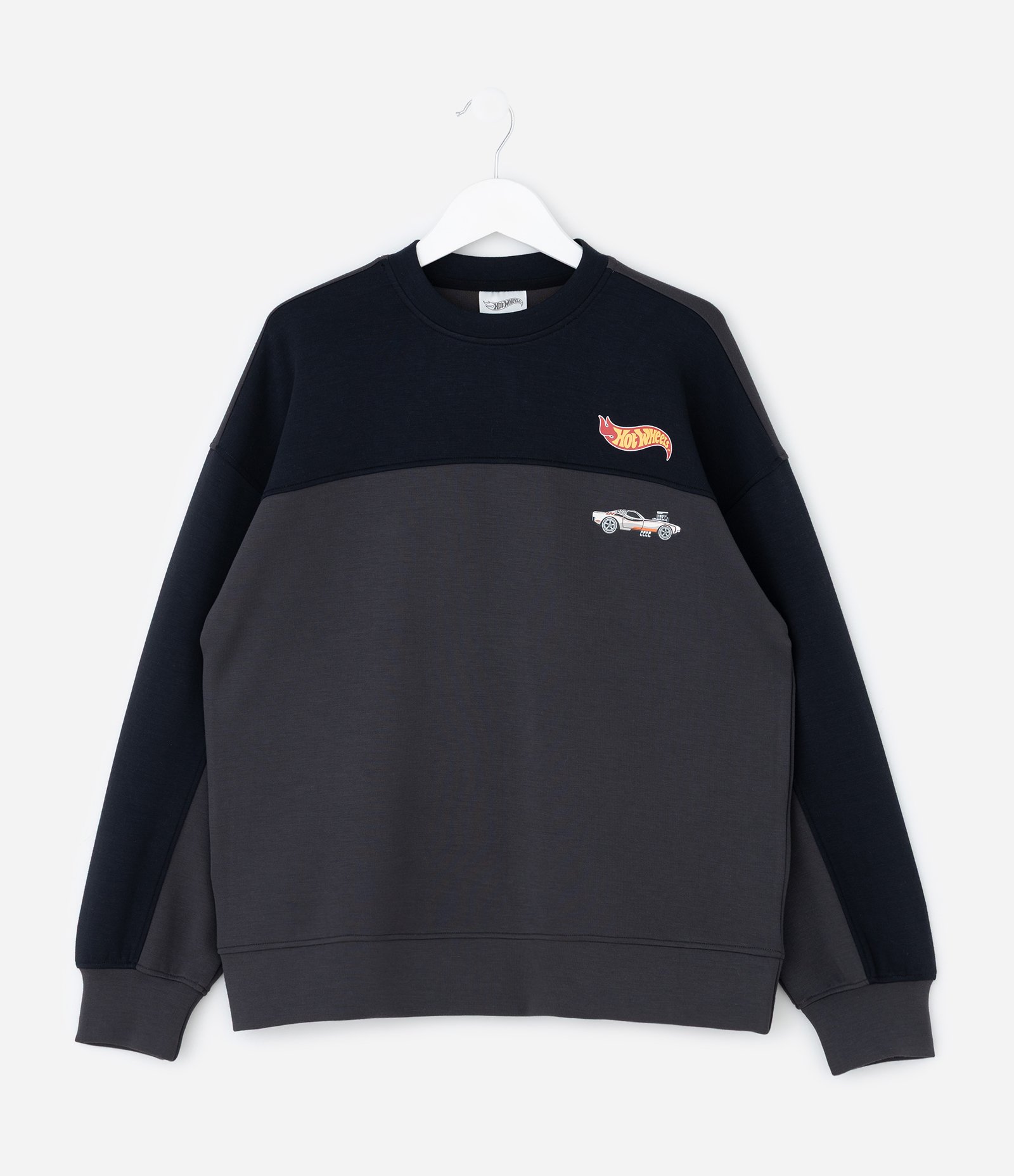 Casaco Infantil Boxy em Tech Fleece com Estampa Hot Wheels – Tam 4 a 12 Anos Cinza 1