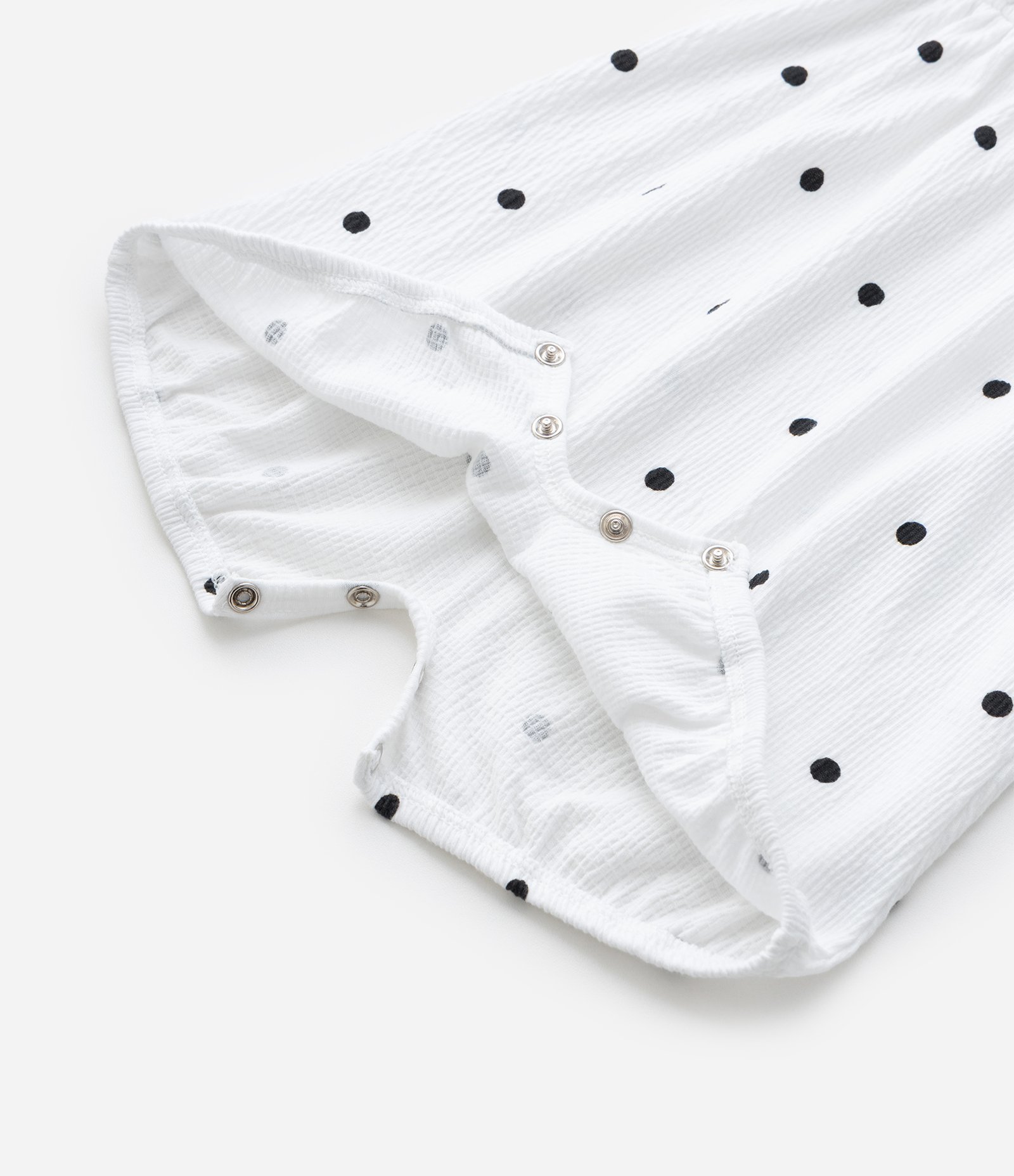 Macaquinho Infantil em Algodão com Estampa Poá - Tam 0 a 18 meses Branco 3