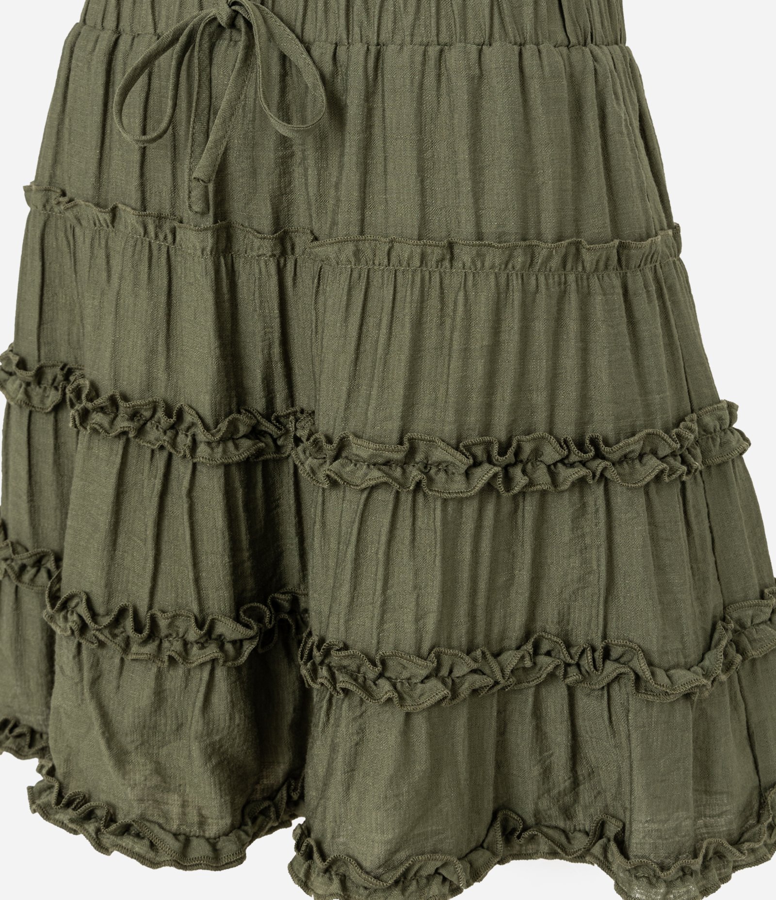 Saia Godê Curta em Viscose com Amarração Verde 2