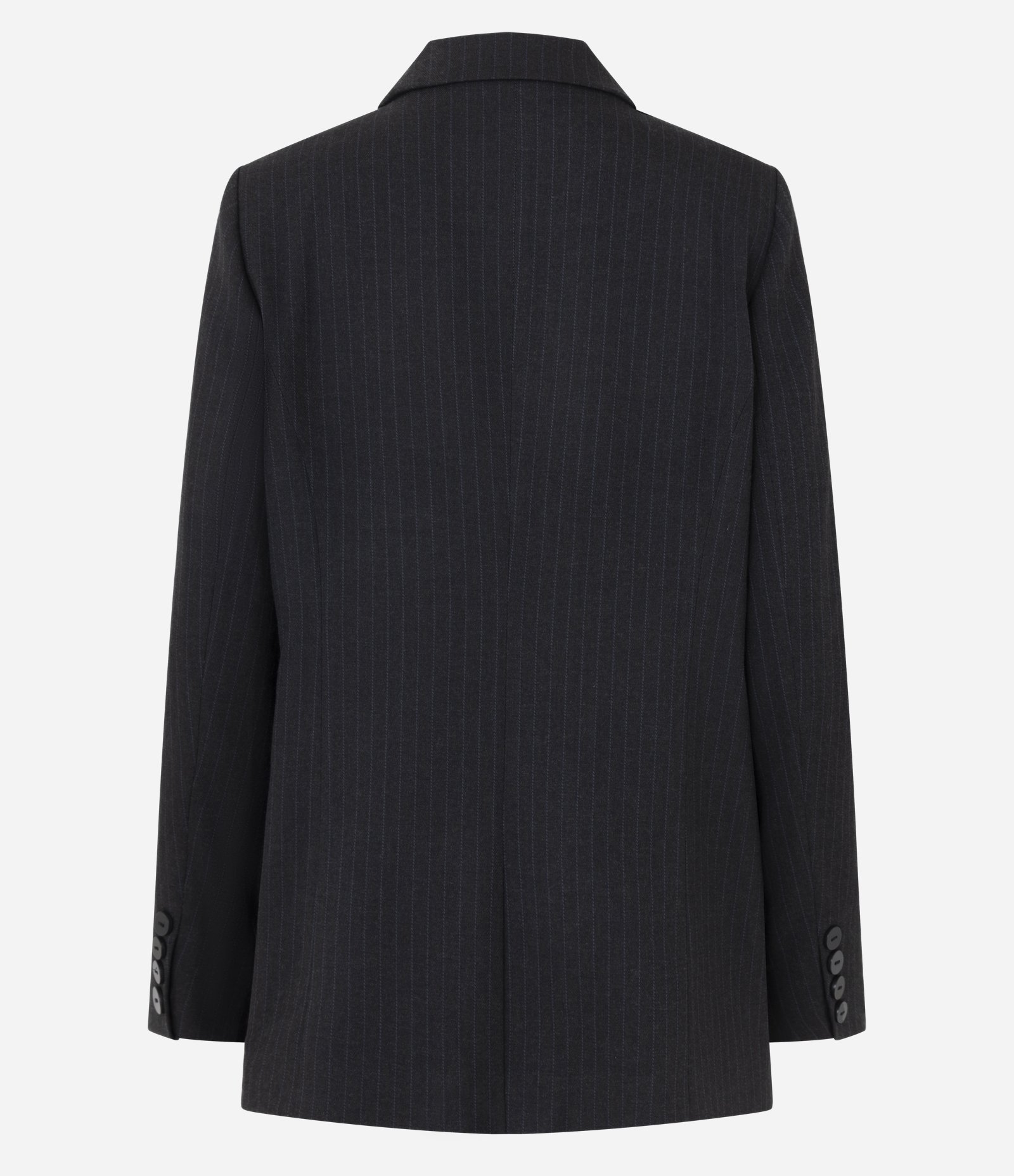 Blazer Longo Listrado com Riscas de Giz Cinza 6