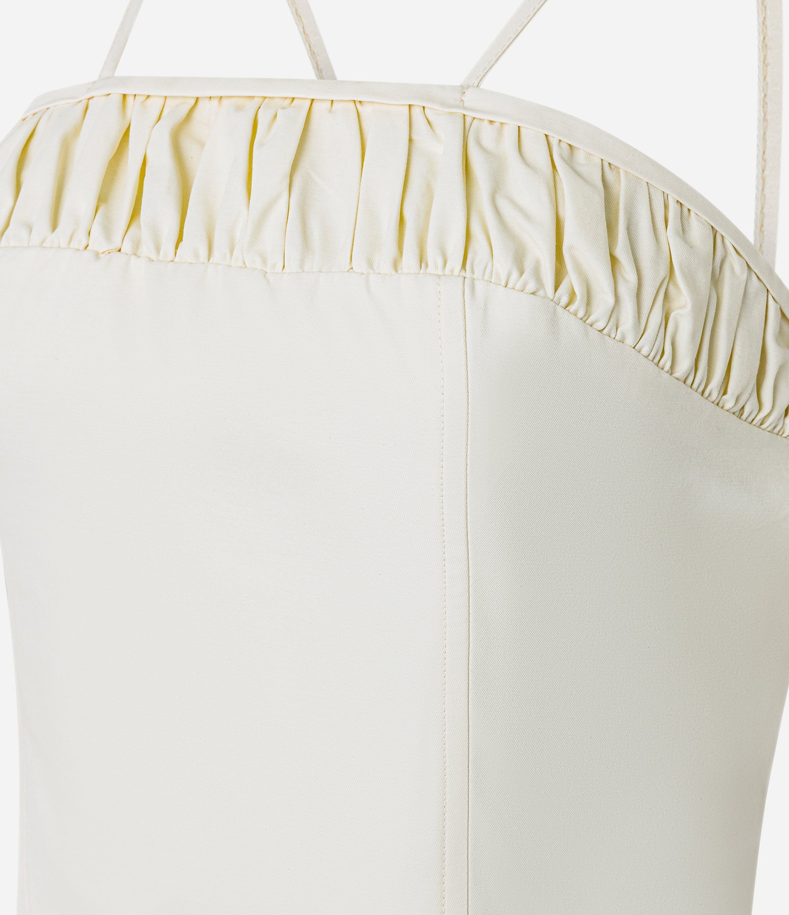 Blusa de Alça em Tricoline com Franzido no Busto Off White 9