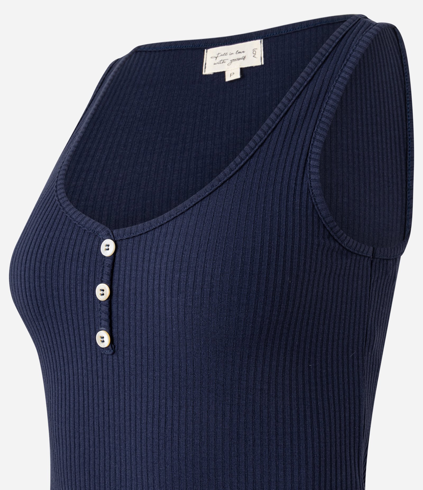 Pijama Short Doll em Ribana com Short Estampado de Peixinhos Azul Marinho/Branco 5