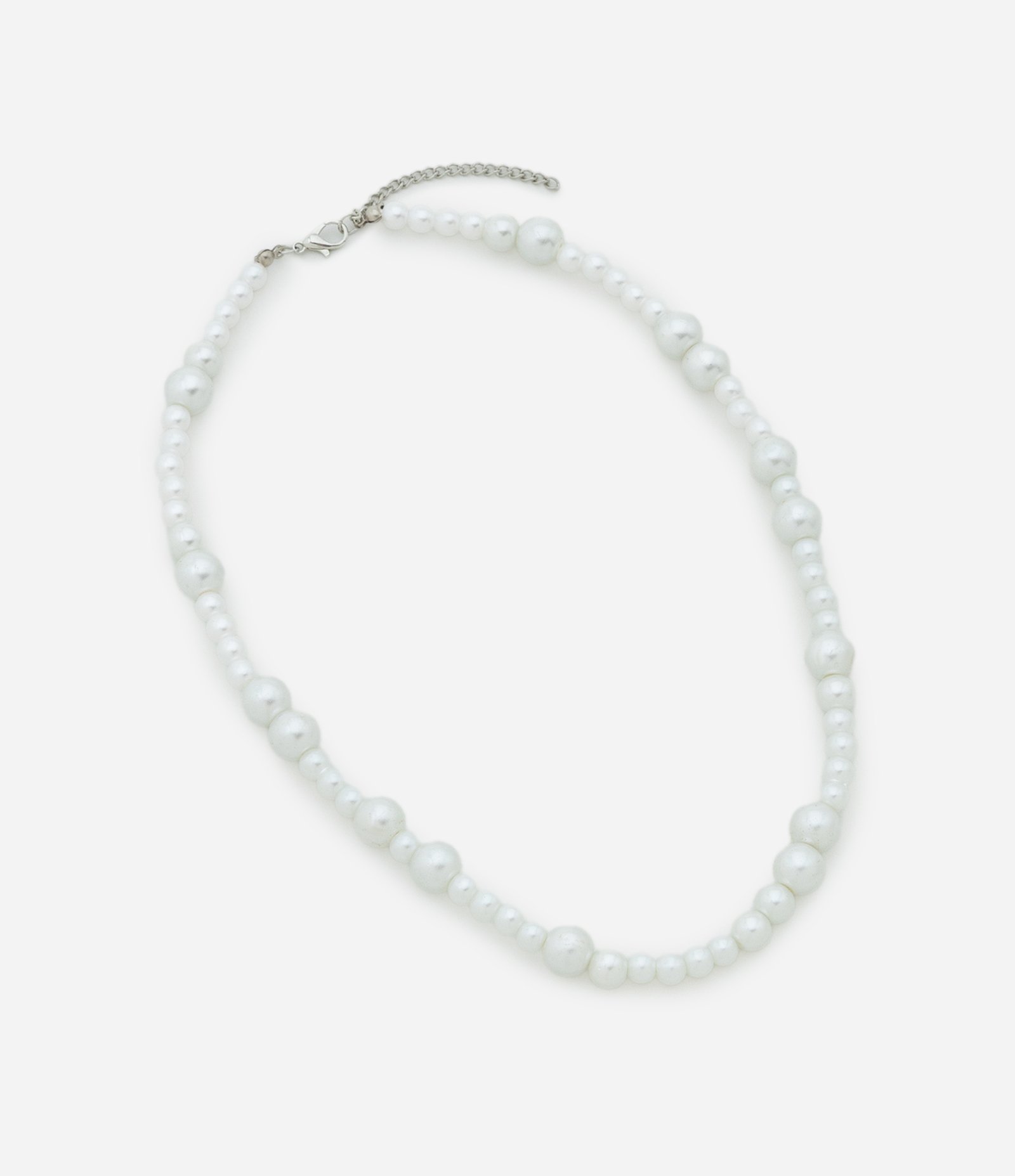 Colar Curto em Perola Artificial Branco 2