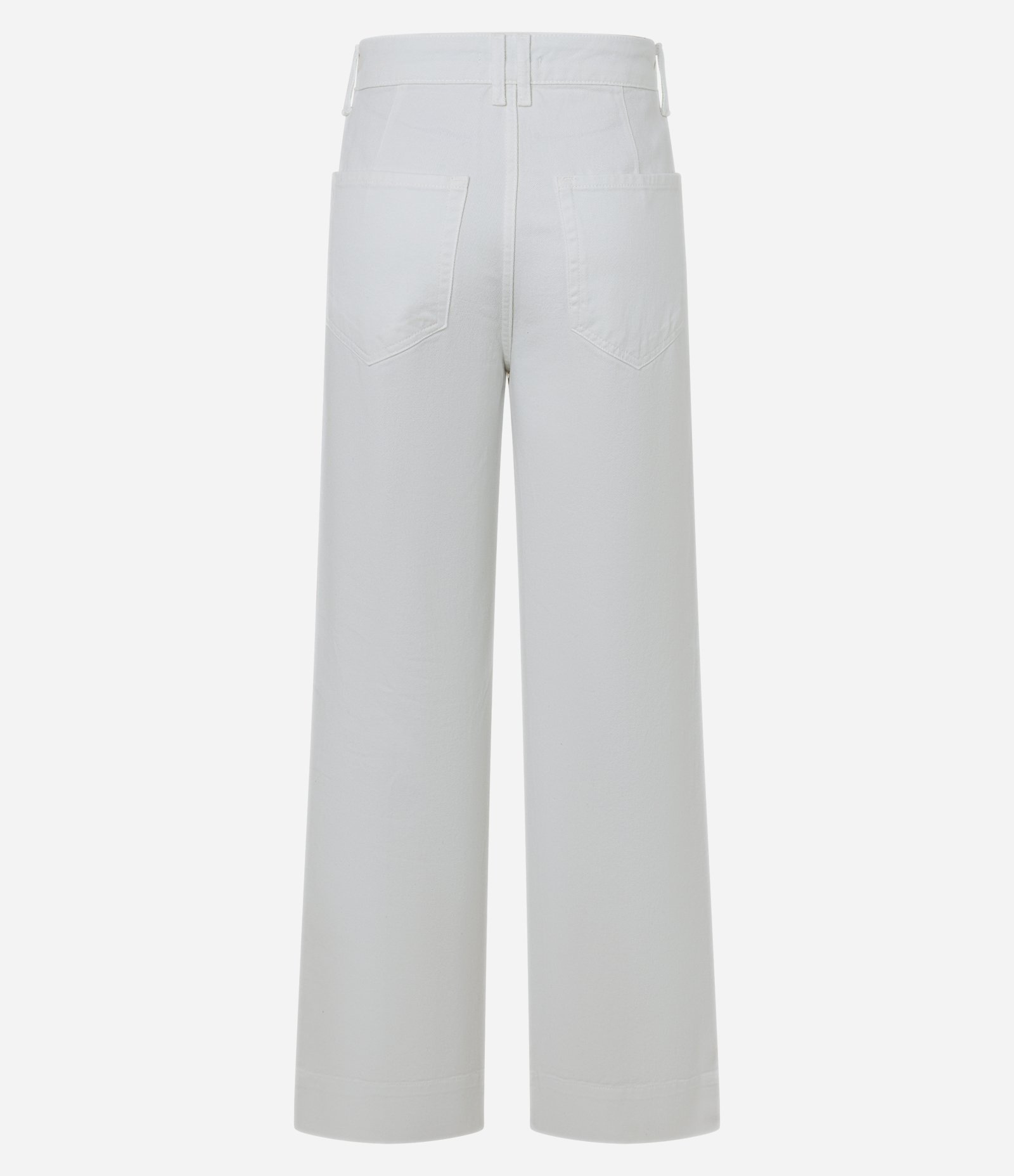 Calça Reta Comfort Cintura Alta em Sarja Branco 6