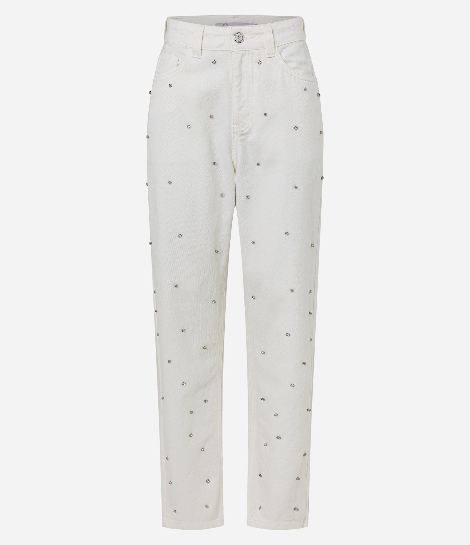 Calça Mom Comfort em Sarja com Brilho Off White 5