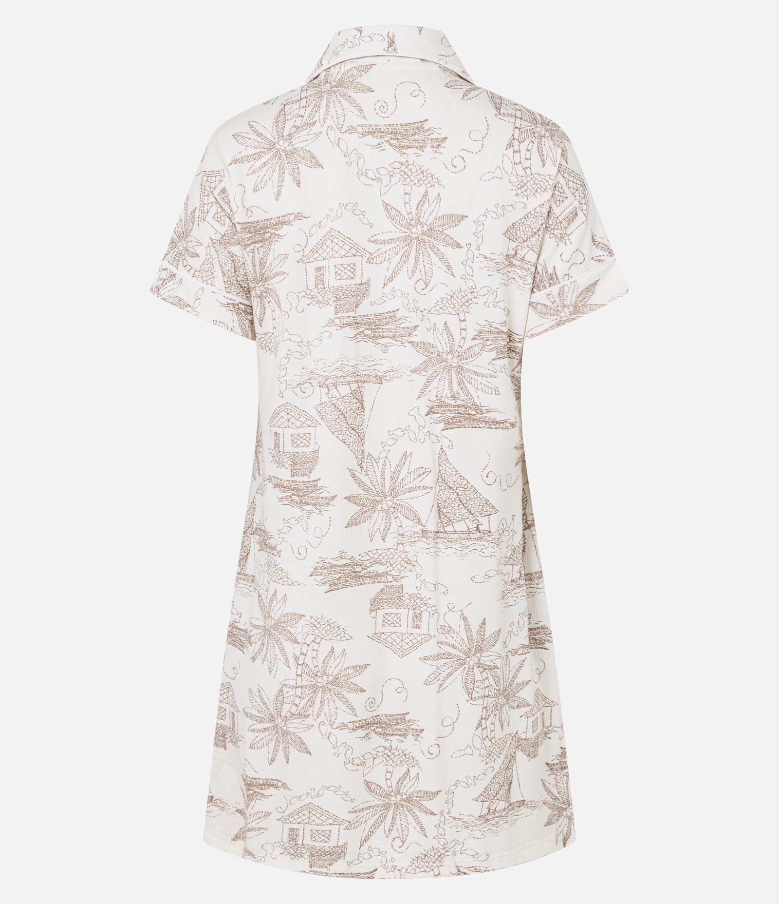 Camisola Americana em Viscose com Estampa de Paisagem Off White 4