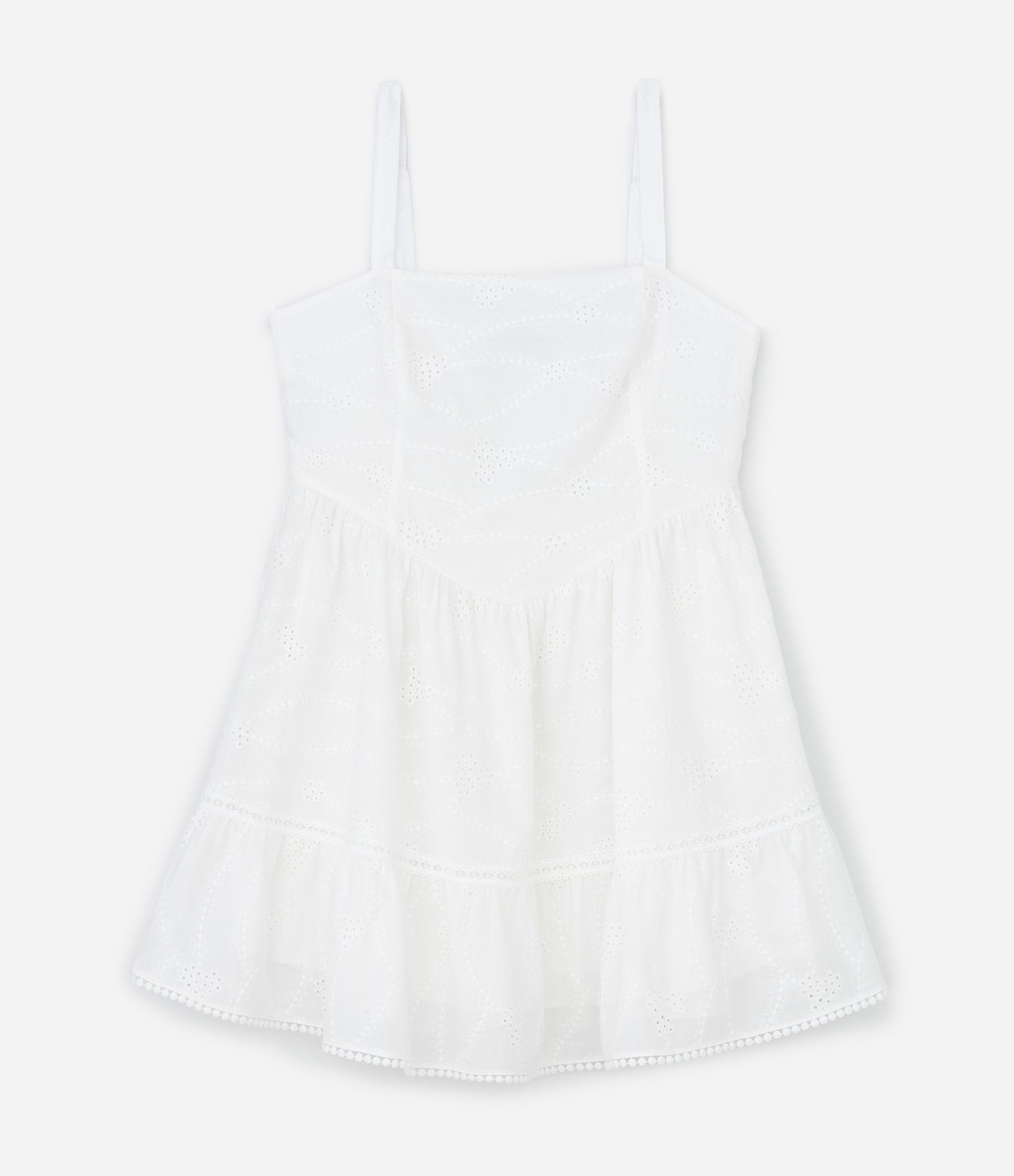 Vestido Curto em Laise Texturizado Curve & Plus Size Branco 4