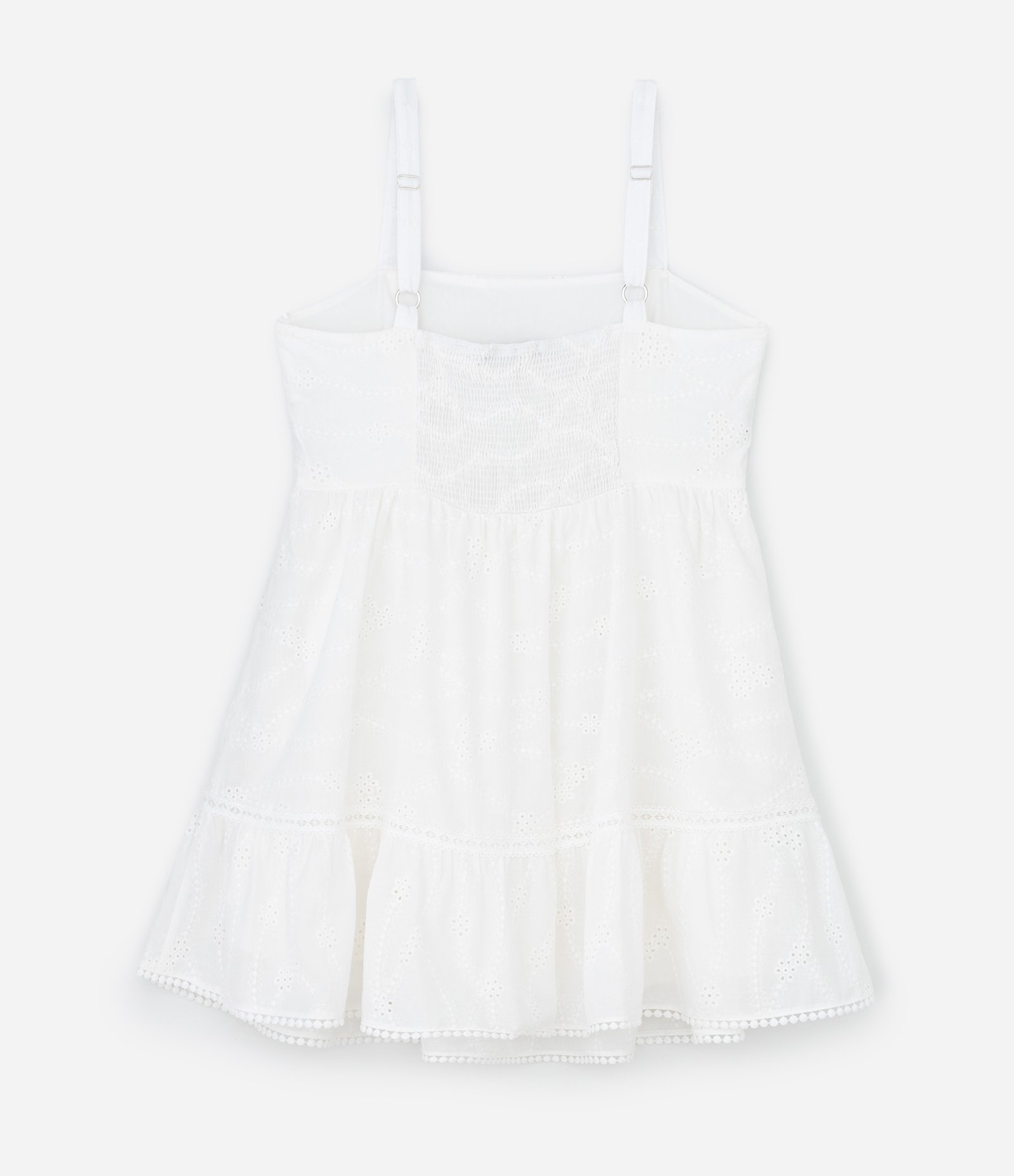 Vestido Curto em Laise Texturizado Curve & Plus Size Branco 5