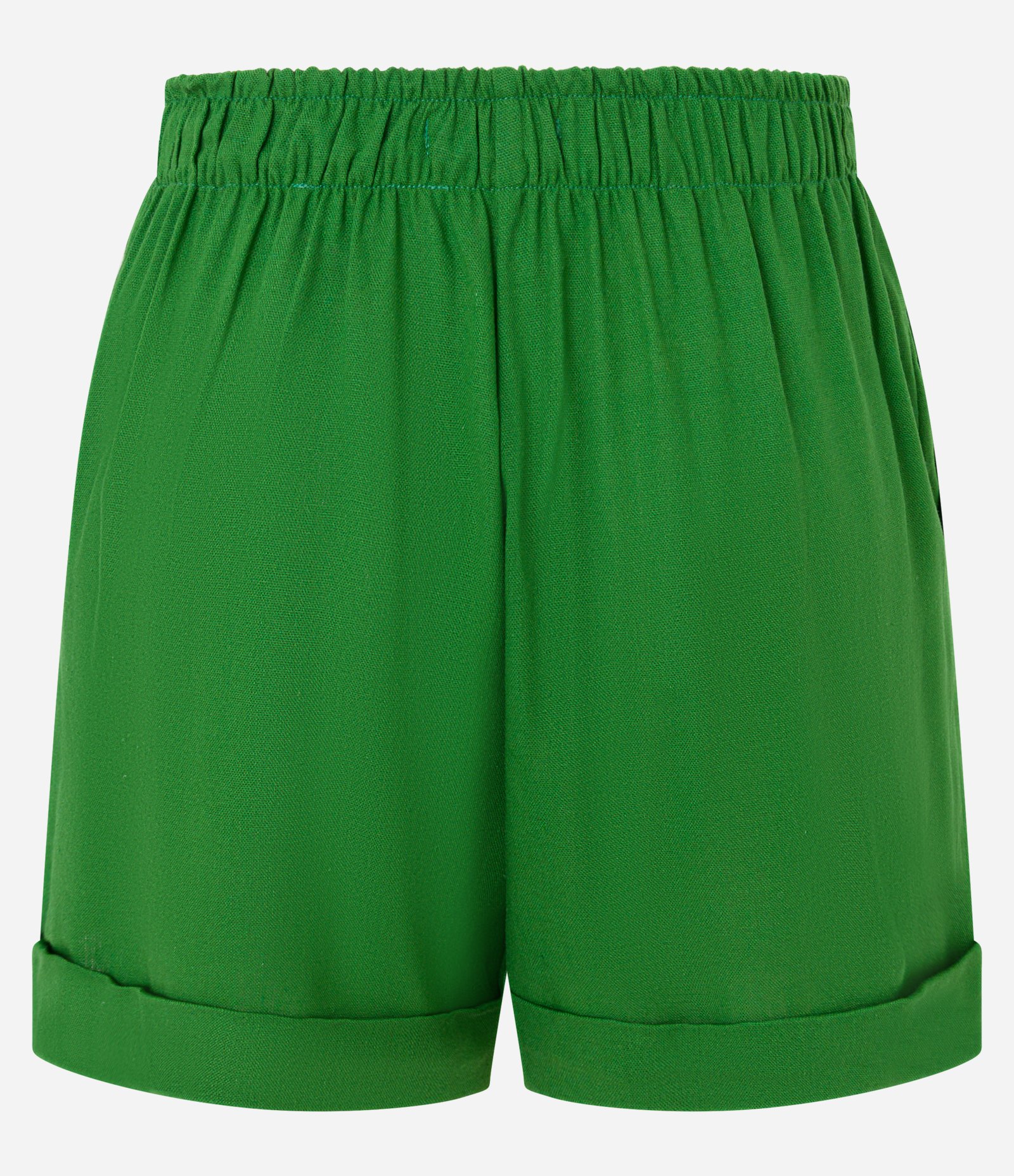 Short Curto em Viscolinho com Barra Virada Verde 7