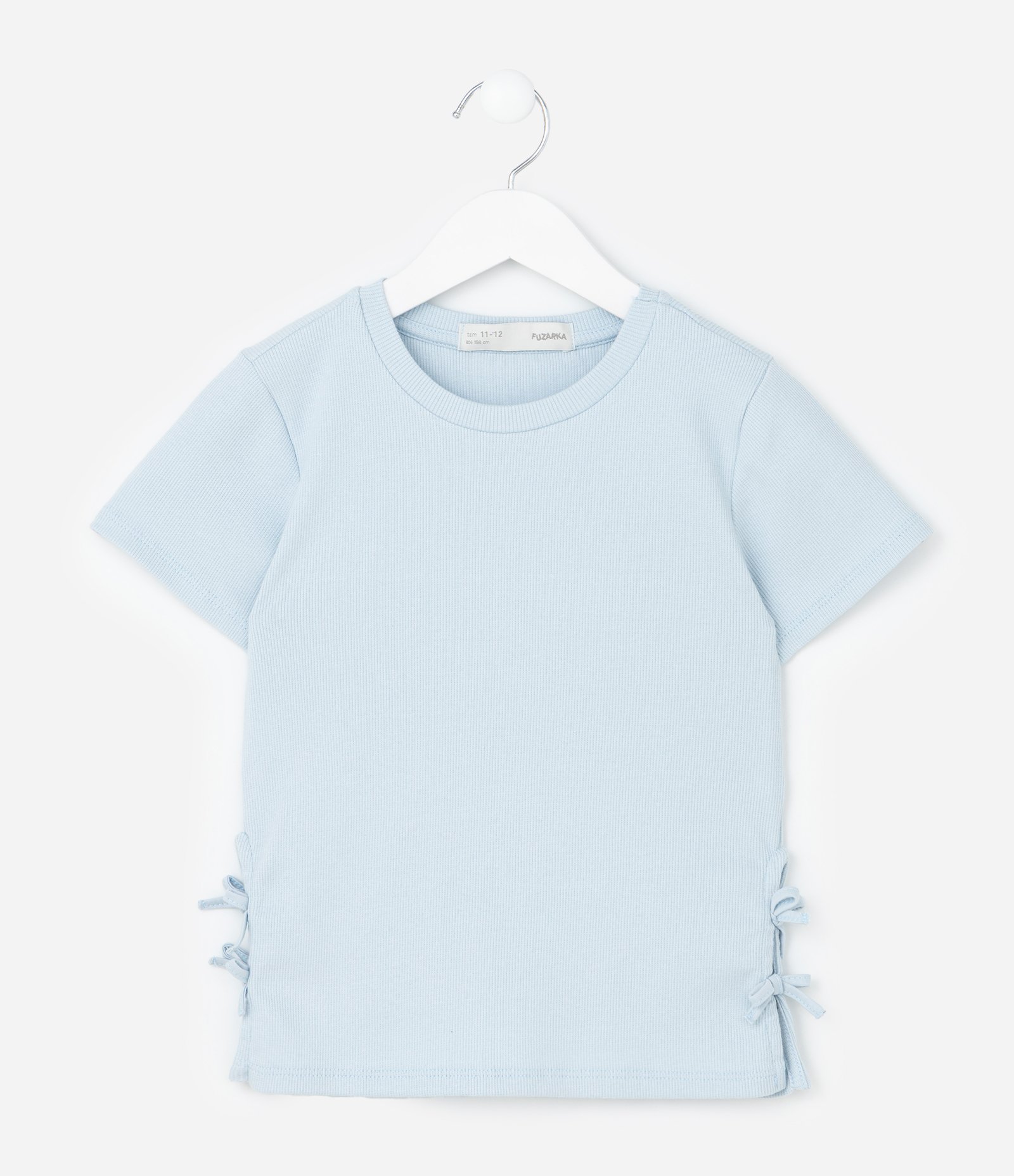 Blusa Slim Infantil com Abertura e Laços Laterais - Tam 7 a 14 Anos Azul 2