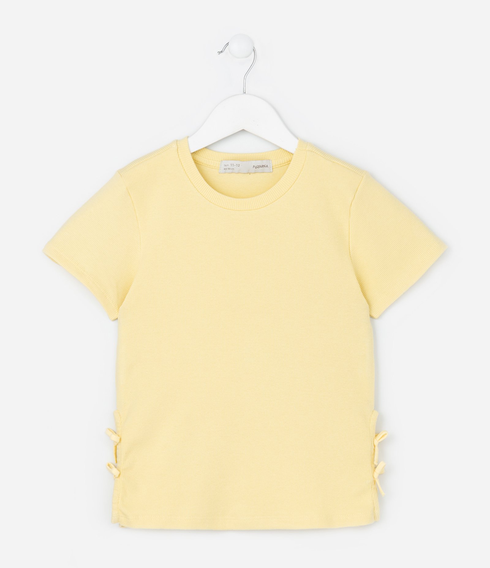Blusa Slim Infantil com Abertura e Laços Laterais - Tam 7 a 14 Anos Amarelo 2