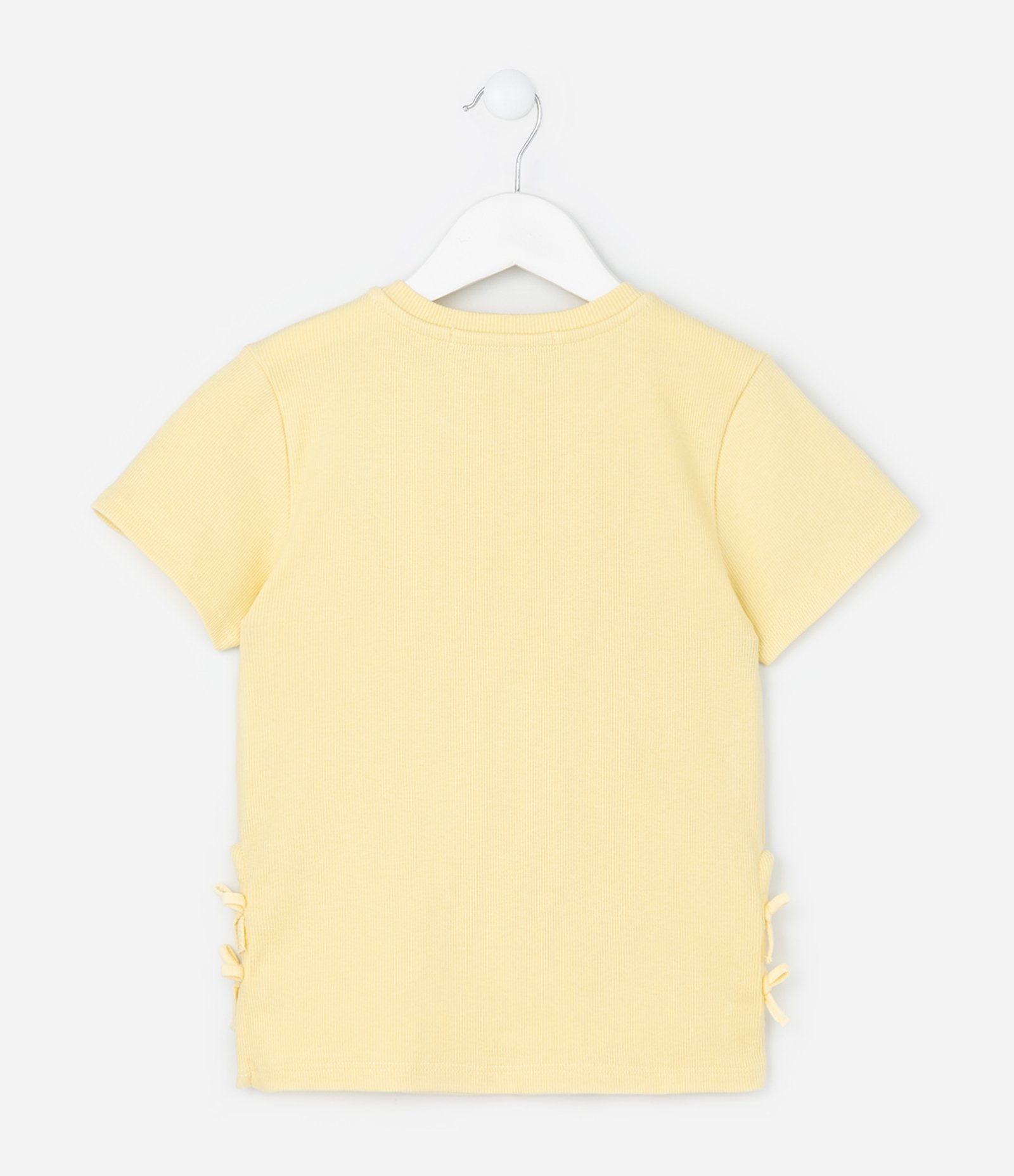 Blusa Slim Infantil com Abertura e Laços Laterais - Tam 7 a 14 Anos Amarelo 3