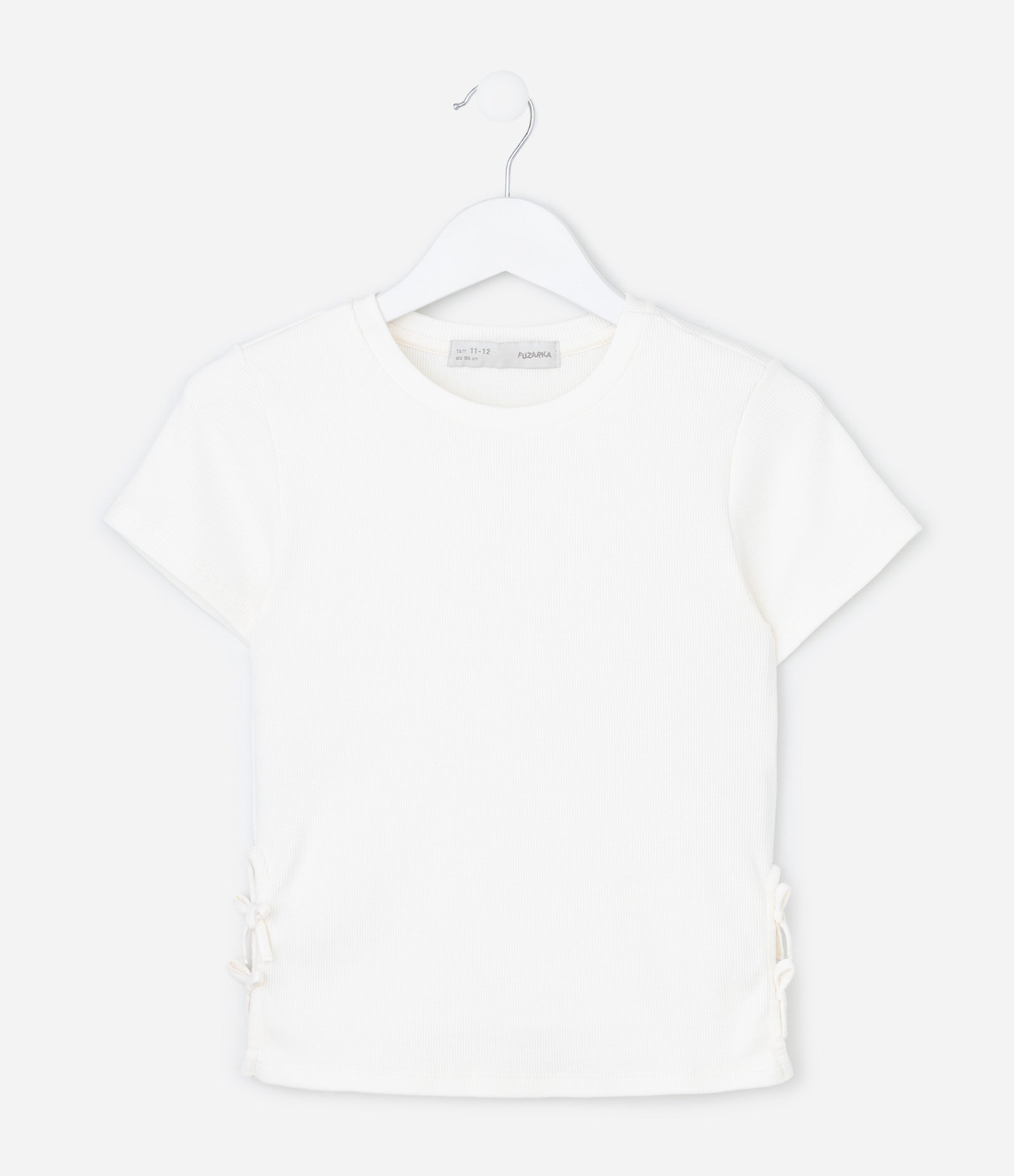 Blusa Slim Infantil com Abertura e Laços Laterais - Tam 7 a 14 Anos Branco 2