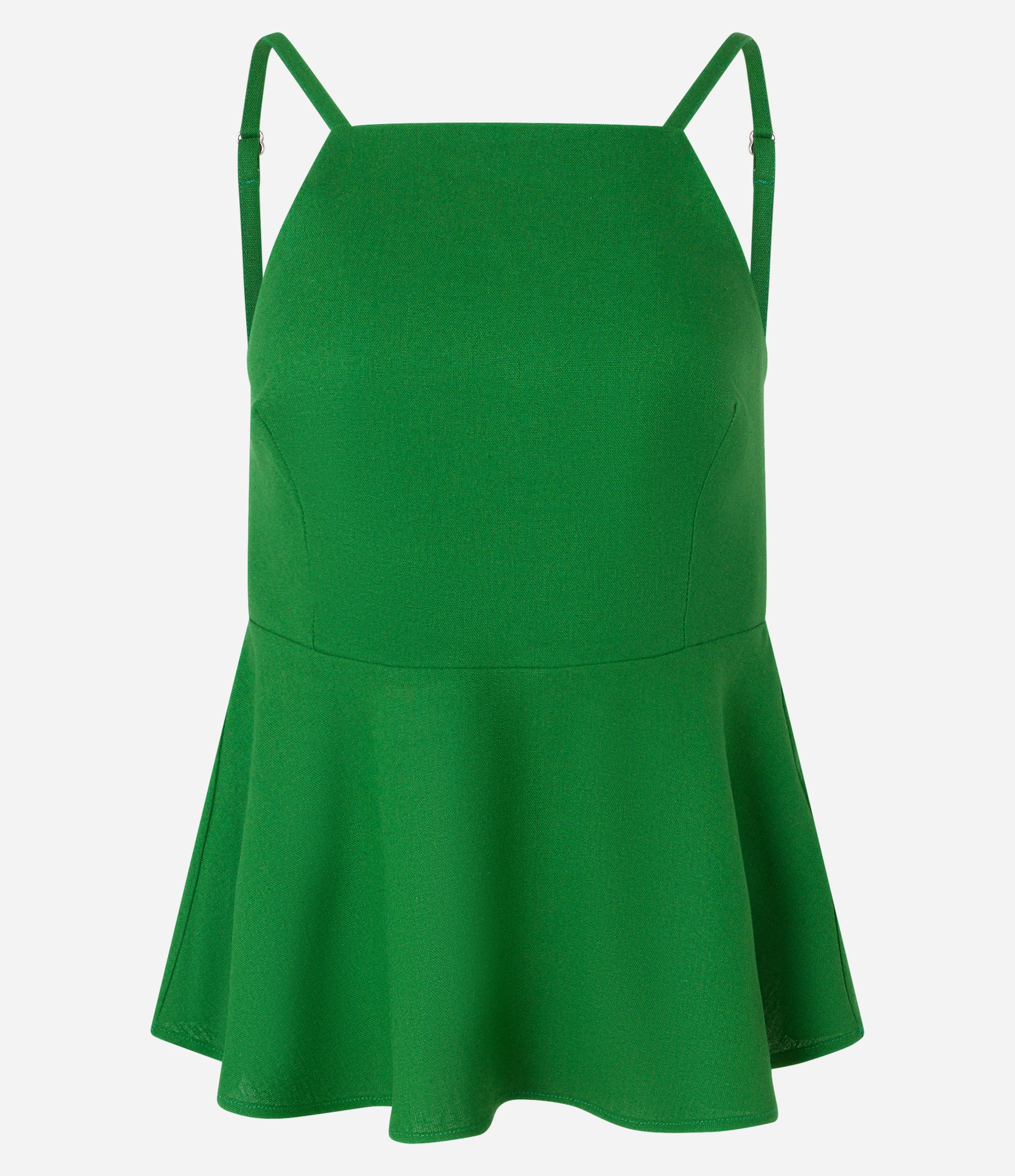 Blusa Peplum em Viscolinho com Cava Americana Verde 6