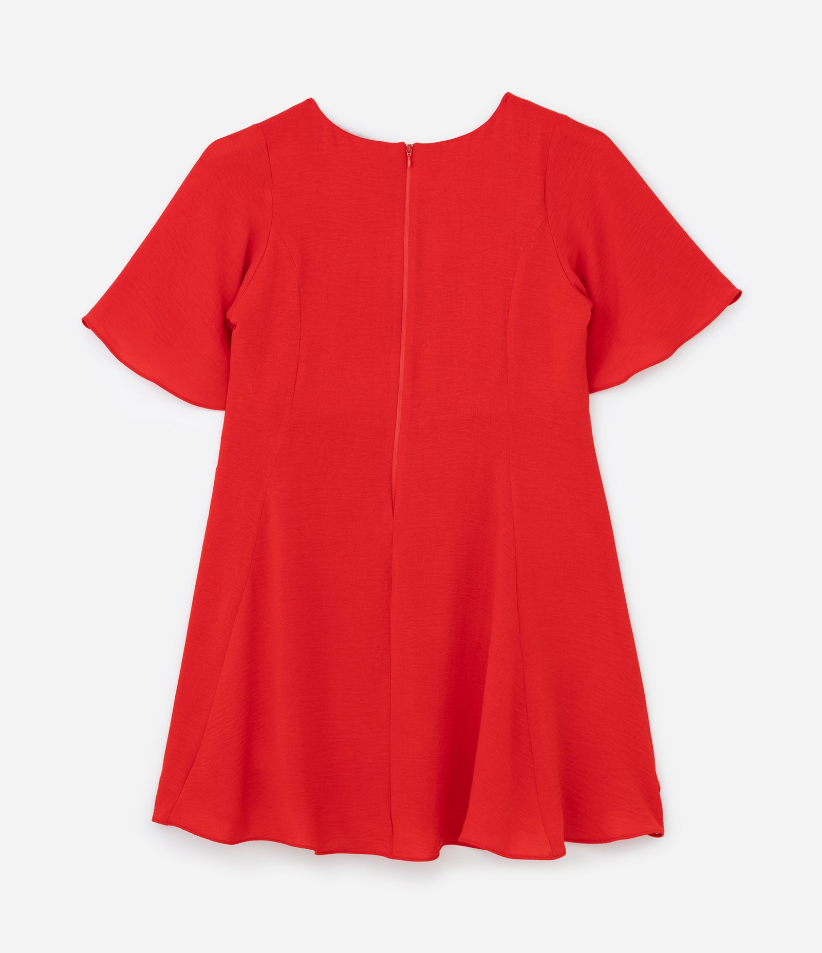 Vestido Curto em Crepe com Decote V Curve & Plus Size Vermelho 6