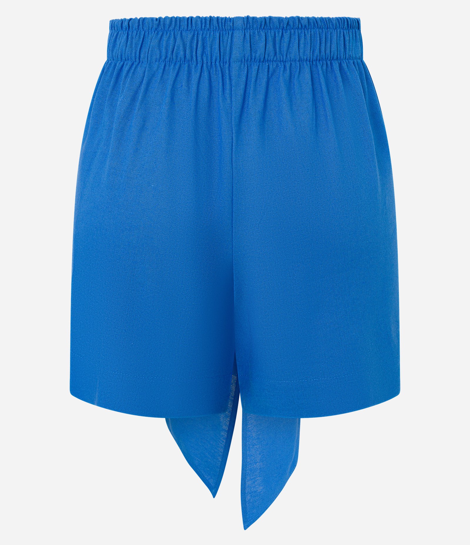 Short Saia em Viscolinho com Amarração Frontal Azul 7