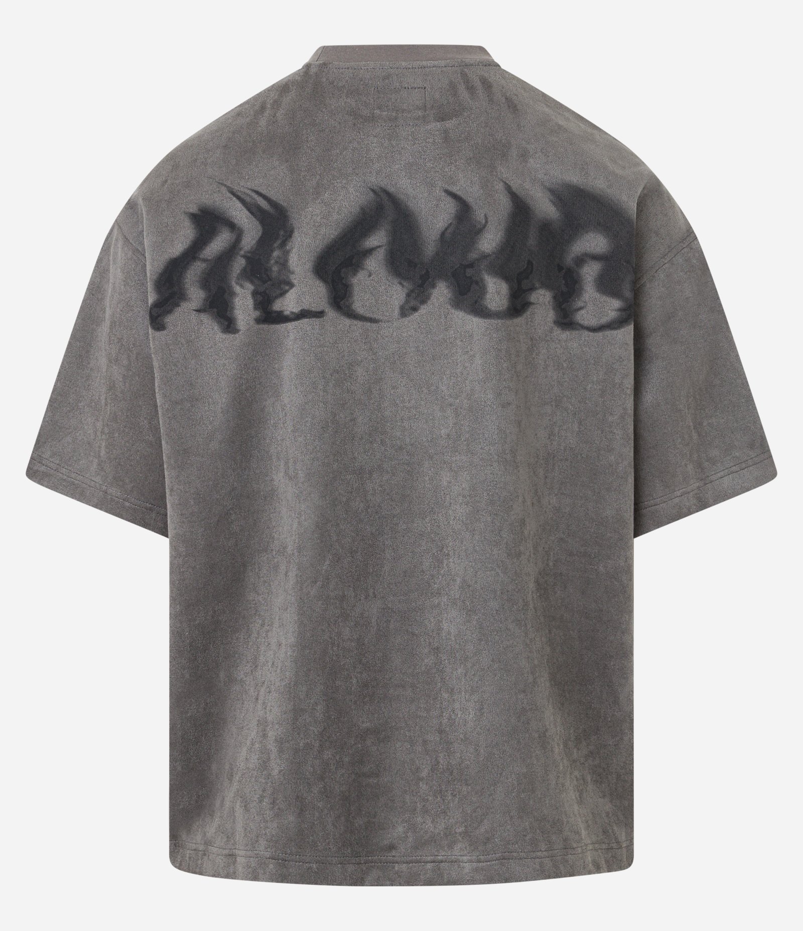 Camiseta Oversized em Meia Malha com Estampa Lettering e Bordado Cinza 3