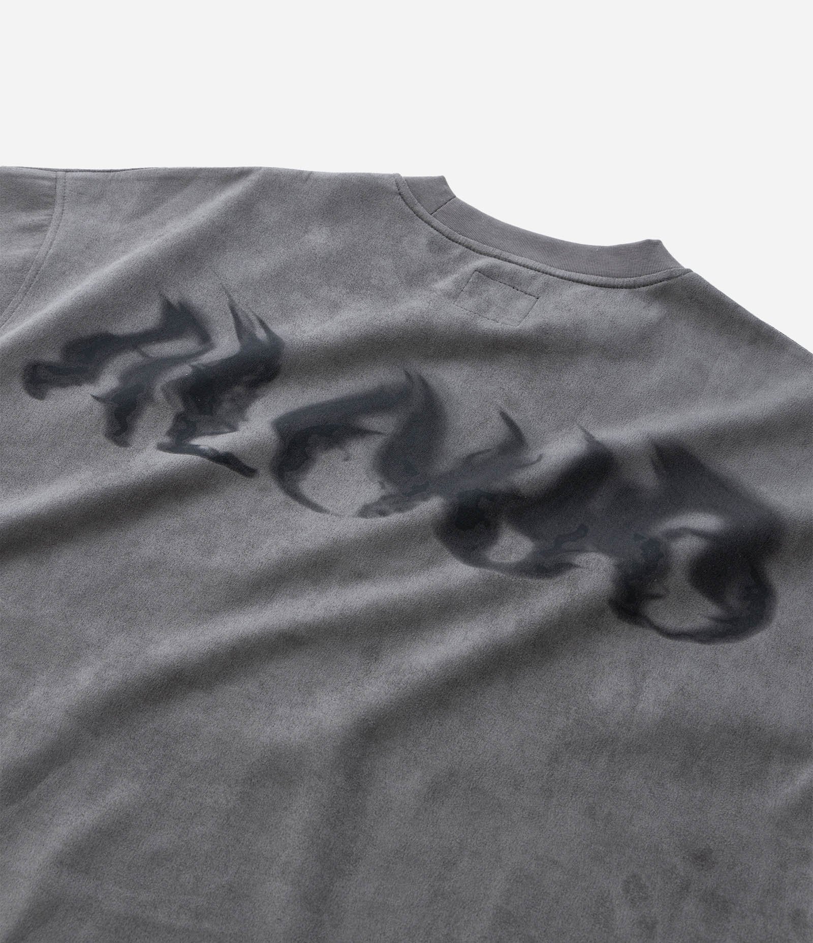 Camiseta Oversized em Meia Malha com Estampa Lettering e Bordado Cinza 6