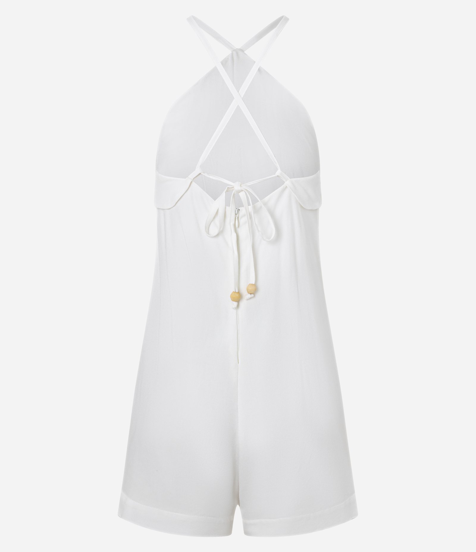 Macaquinho em Viscose com Frente Única e Lapela na Gola Branco 6