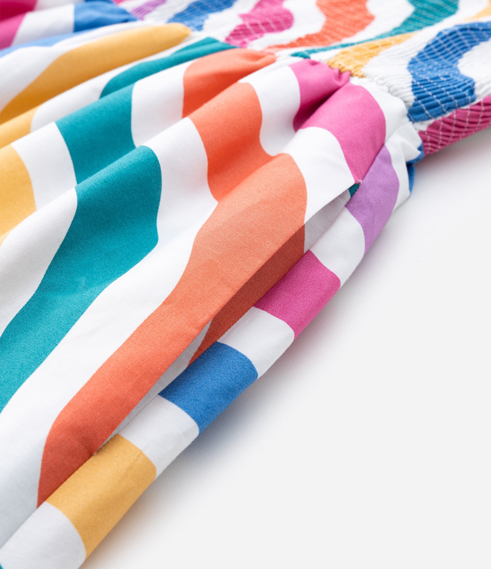 Vestido Midi em Tricoline com Listras Curve & Plus Size Multicores 8