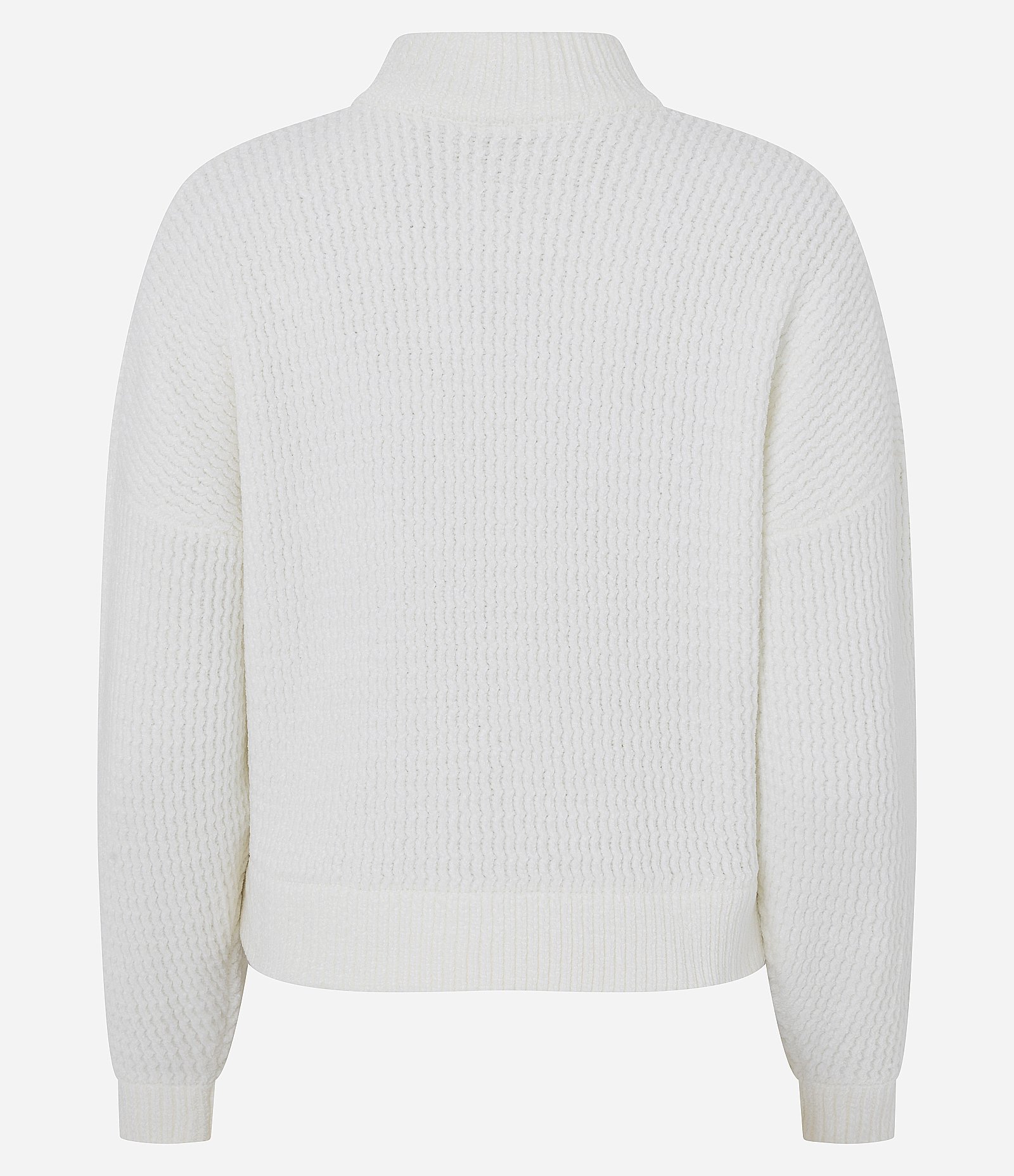 Suéter Oversized em Tricô Texturizado com Gola Alta Branco 3