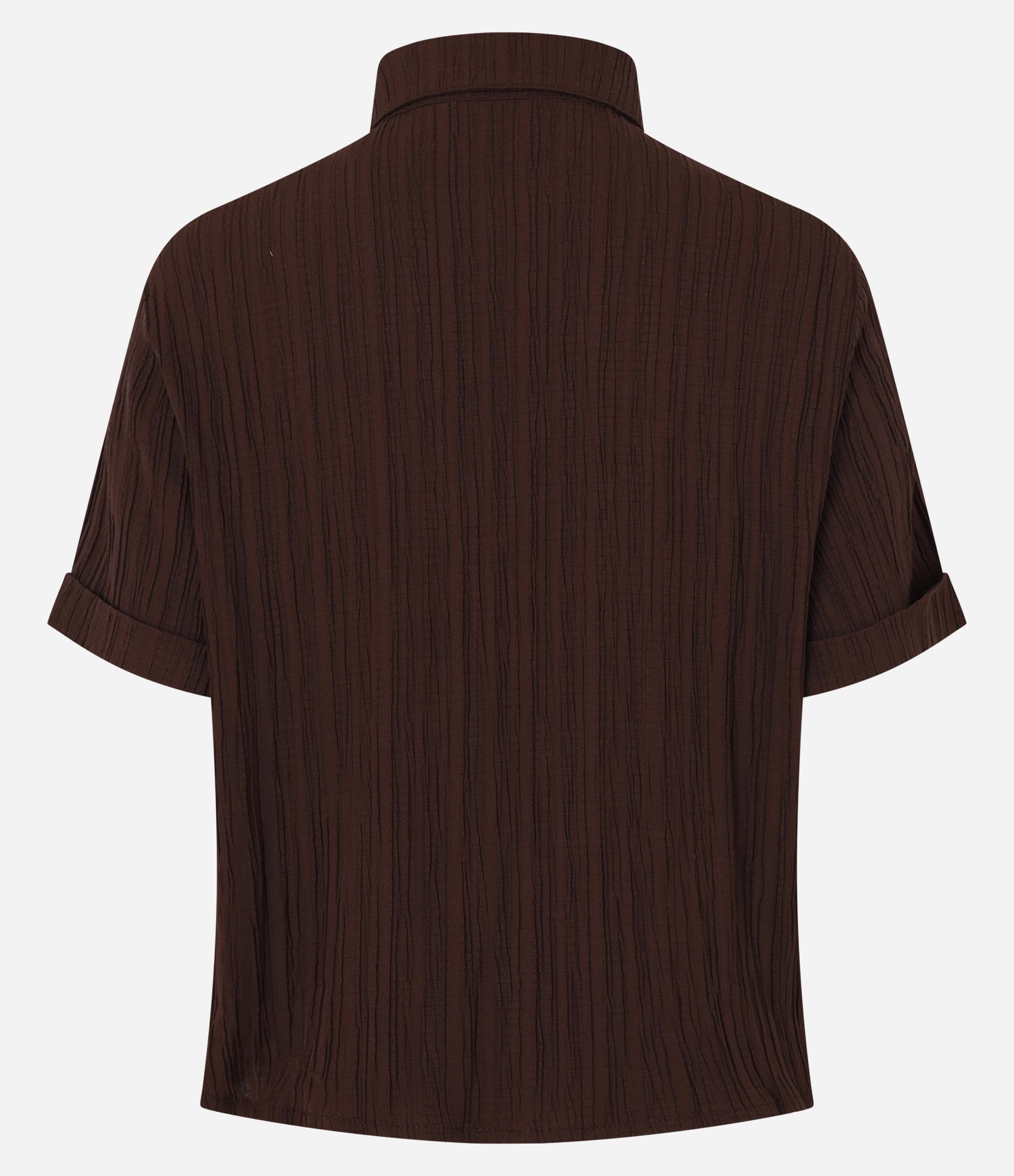 Camisa Texturizada em Viscose com Botões Diferenciados Marrom 8